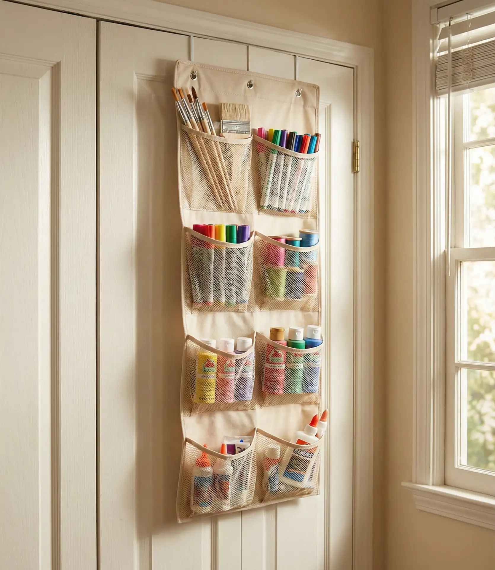 Over-Door Hanging Organizer for Craft Supplies 1