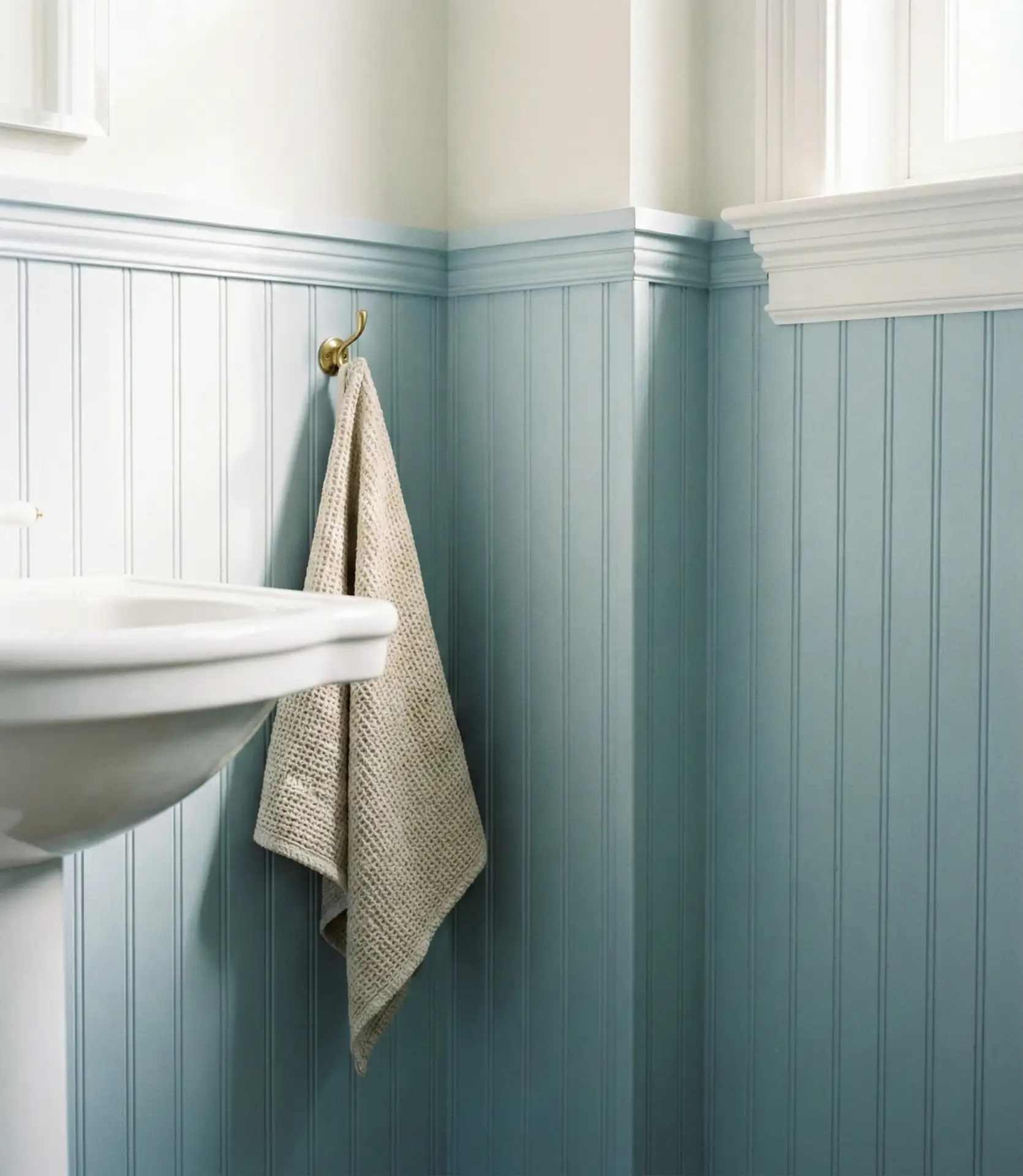 Pale Blue Beadboard Wainscoting 2