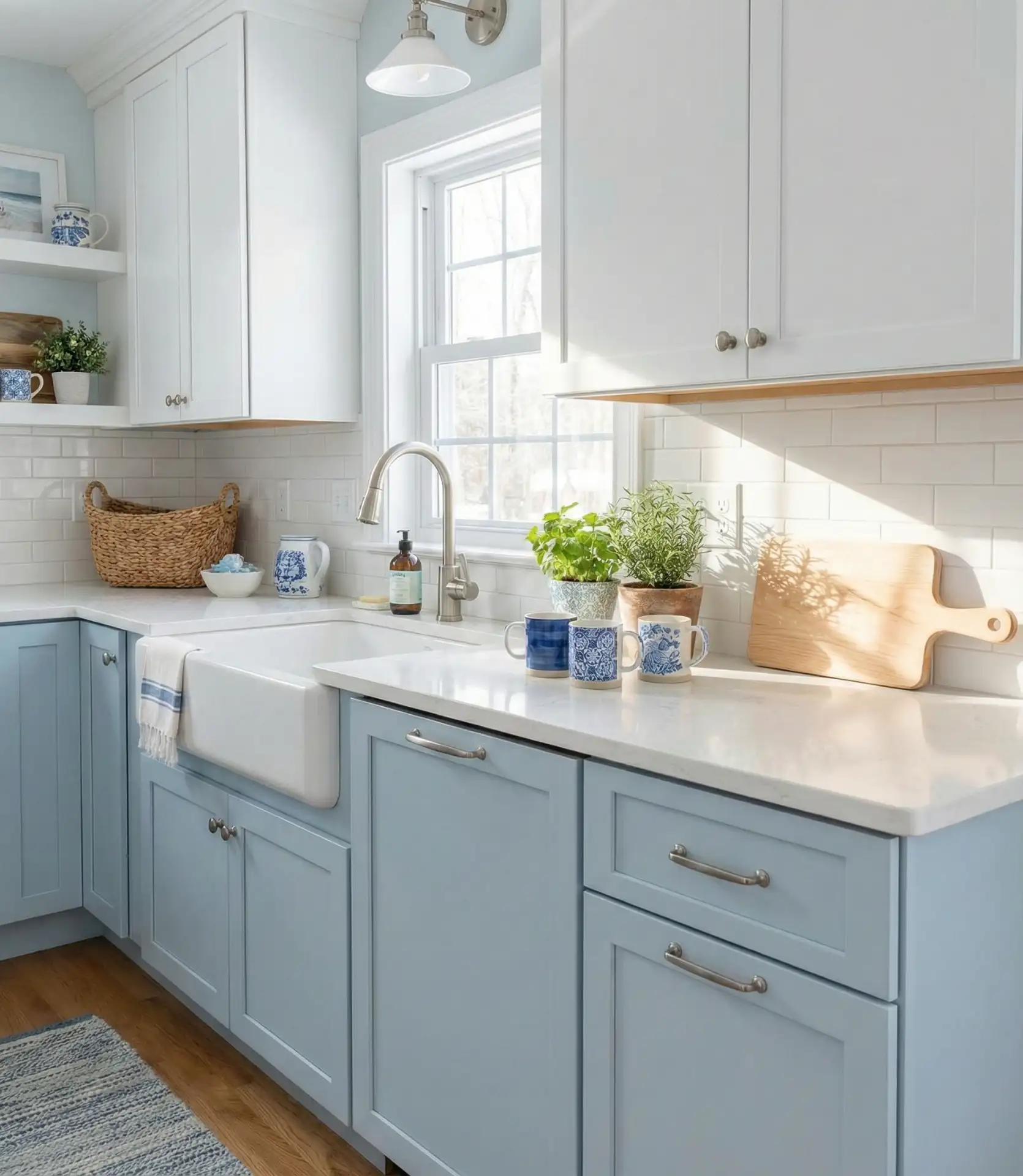 Pale Blue and White for Coastal Vibes 1