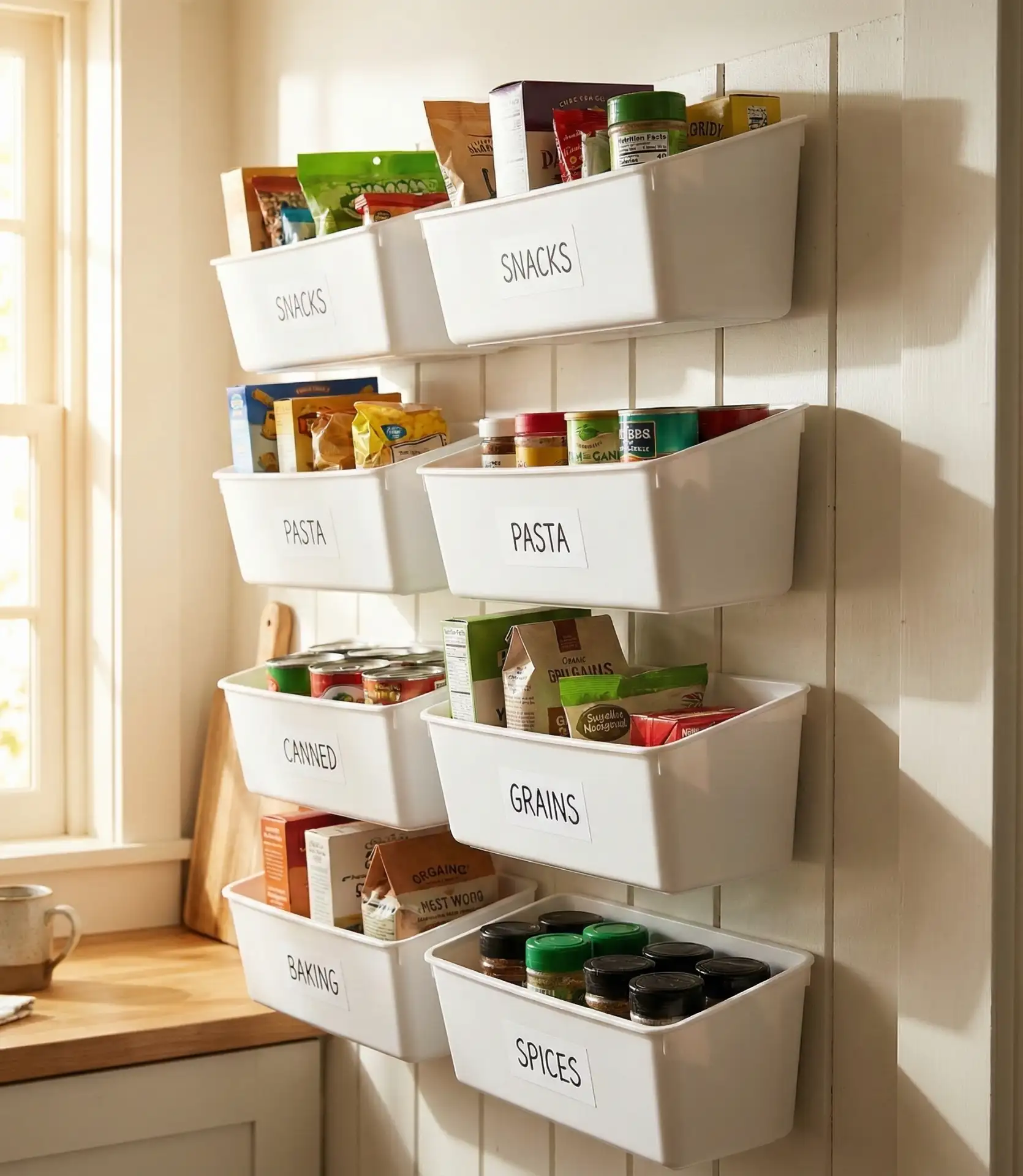 Pantry for Small Spaces with Vertical Bins 2