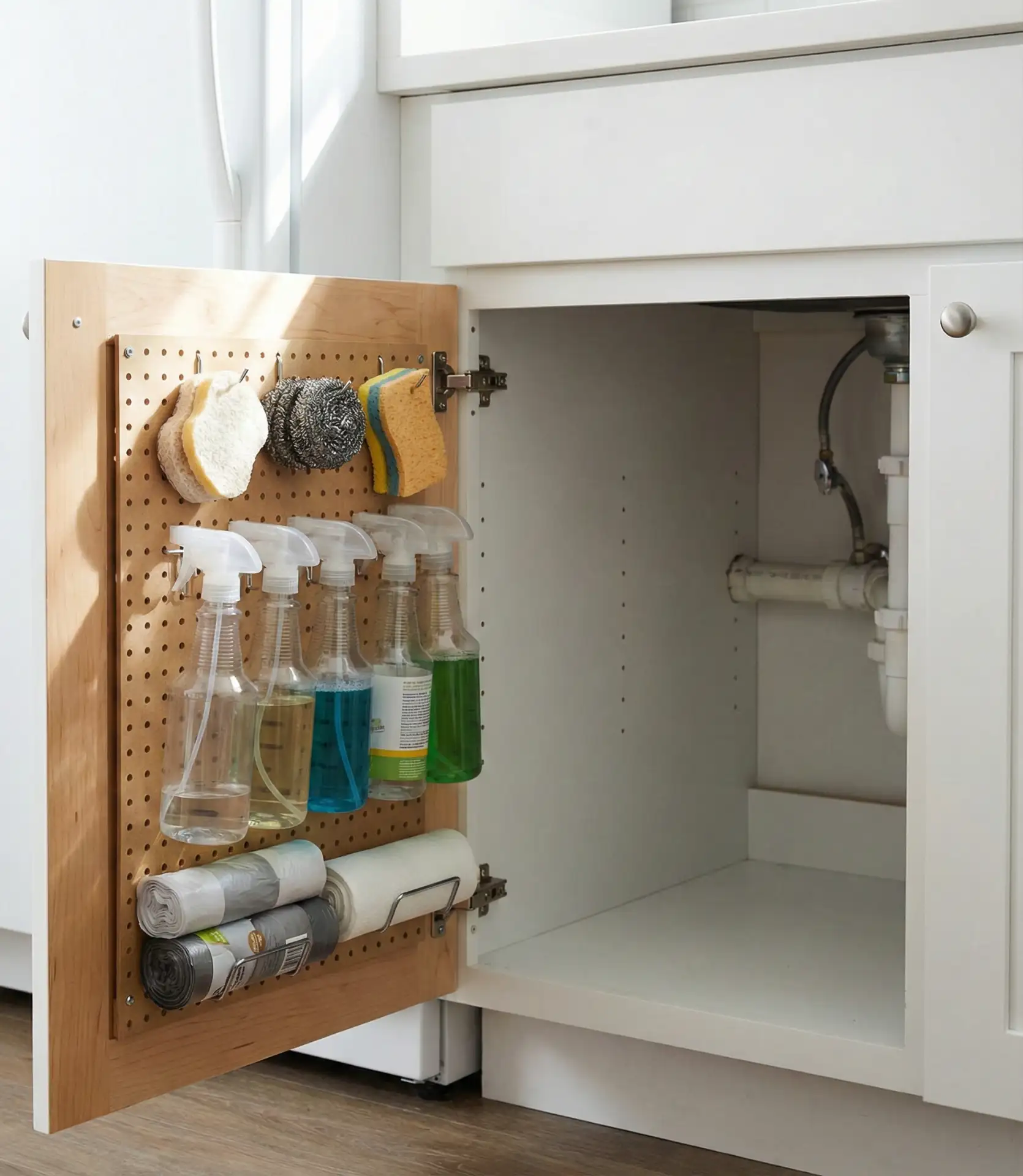 Pegboard Inside Cabinet Doors 1