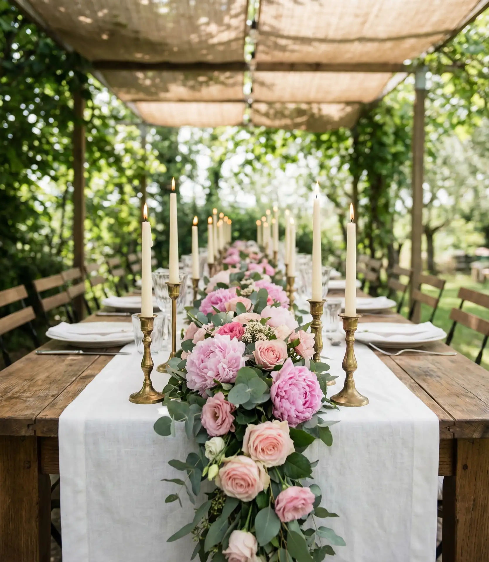 Pink Peony Garland Runner 1