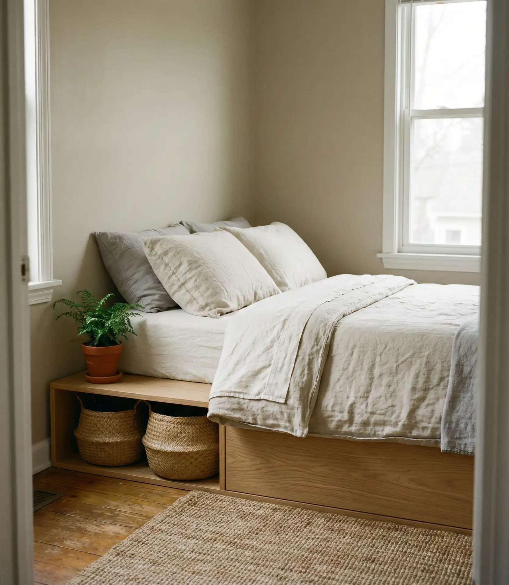 Platform Bed with Side Storage Cubbies 1