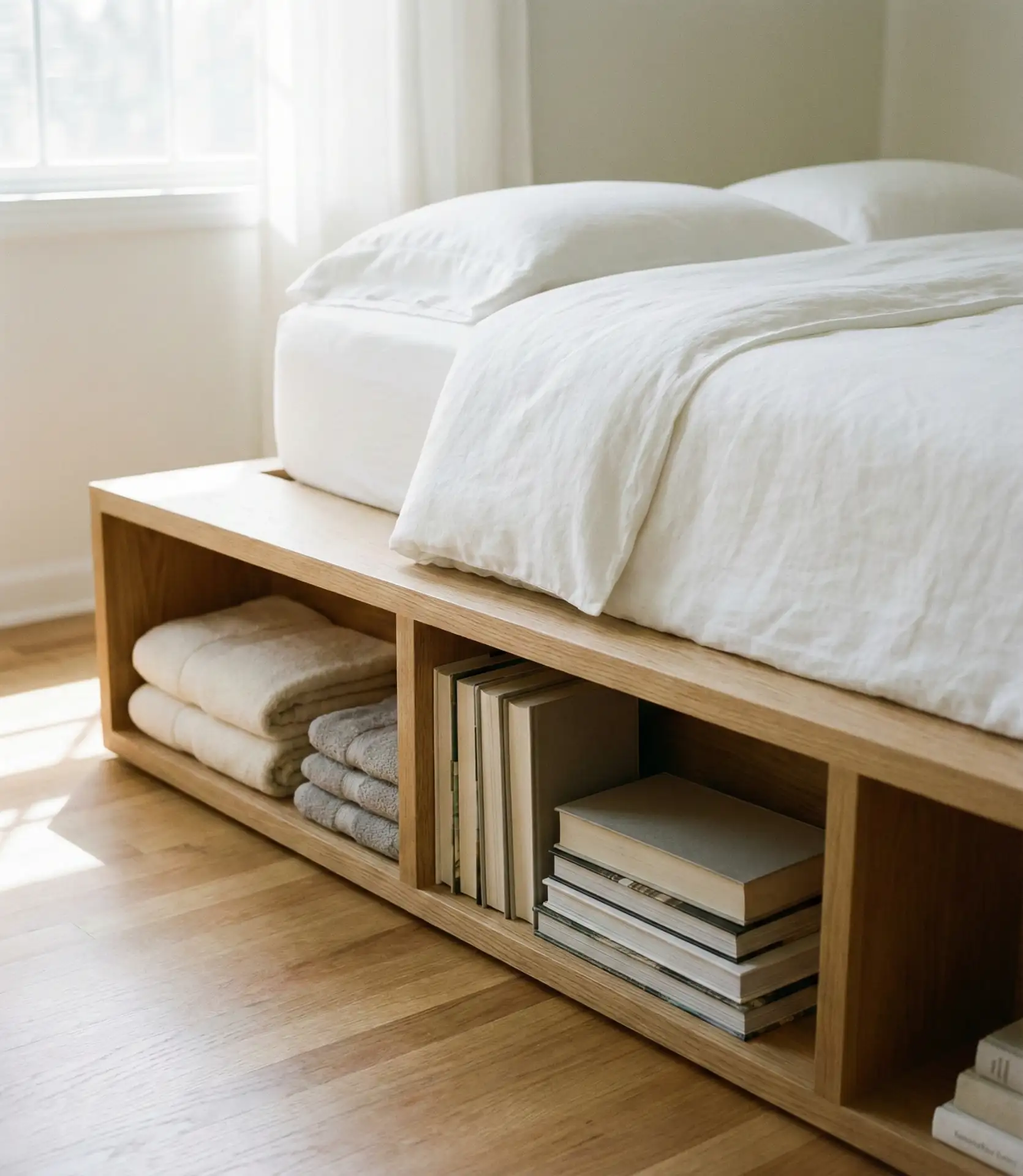 Platform Bed with Side Storage Cubbies 2