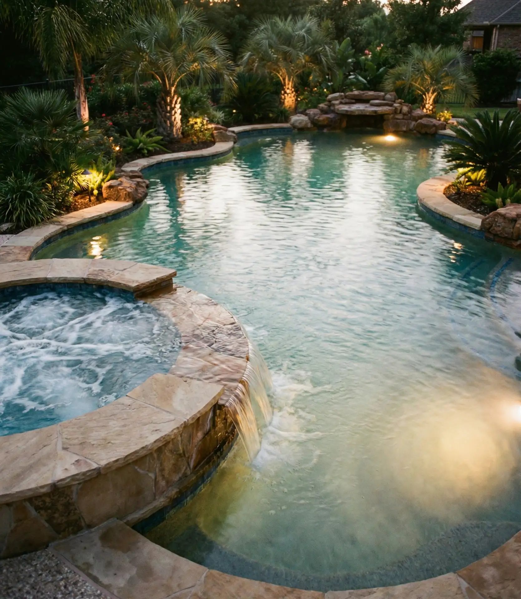 Pool with Integrated Spa Spillover 2