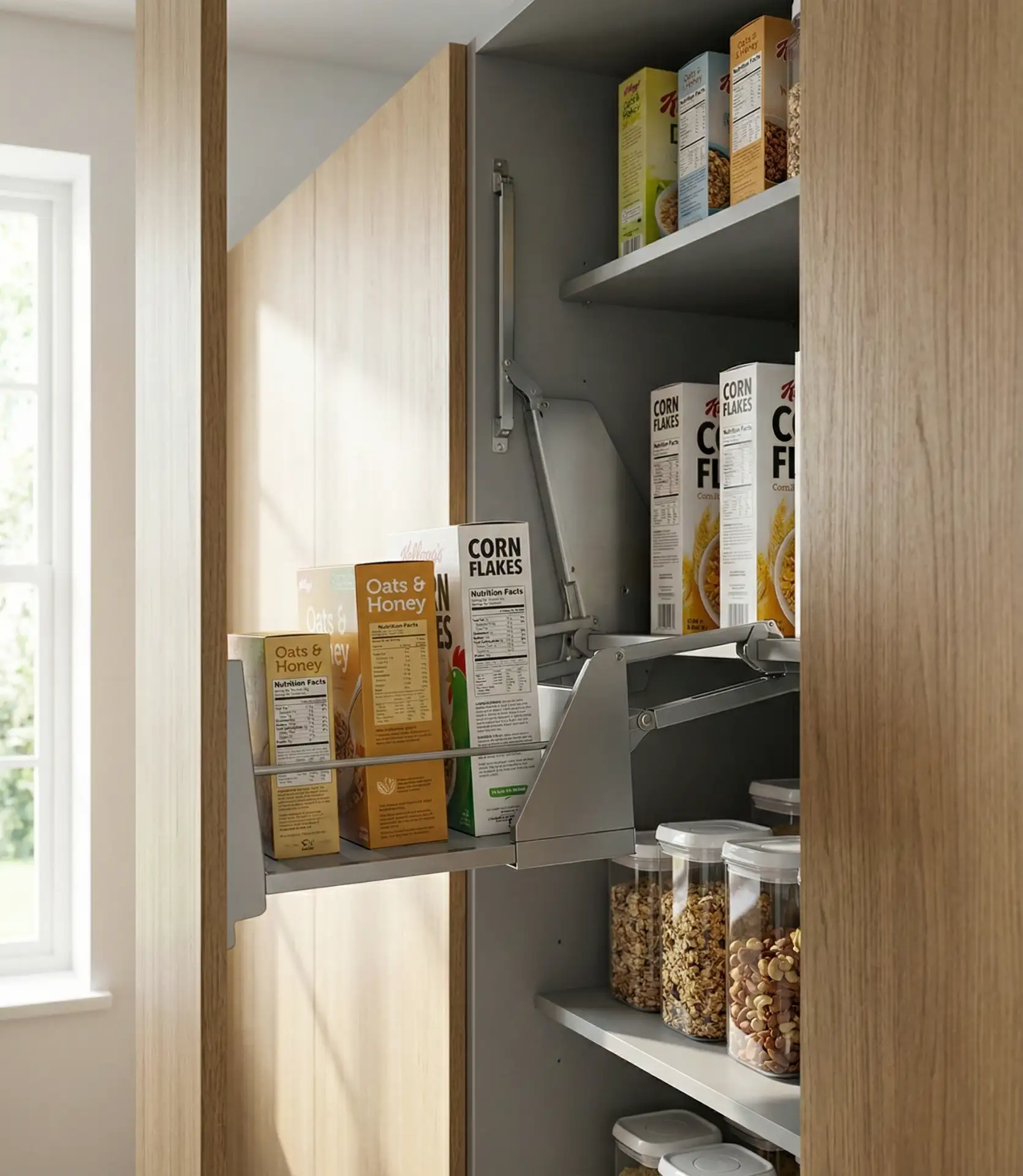 Pull-Down Shelving for High Cabinets 1