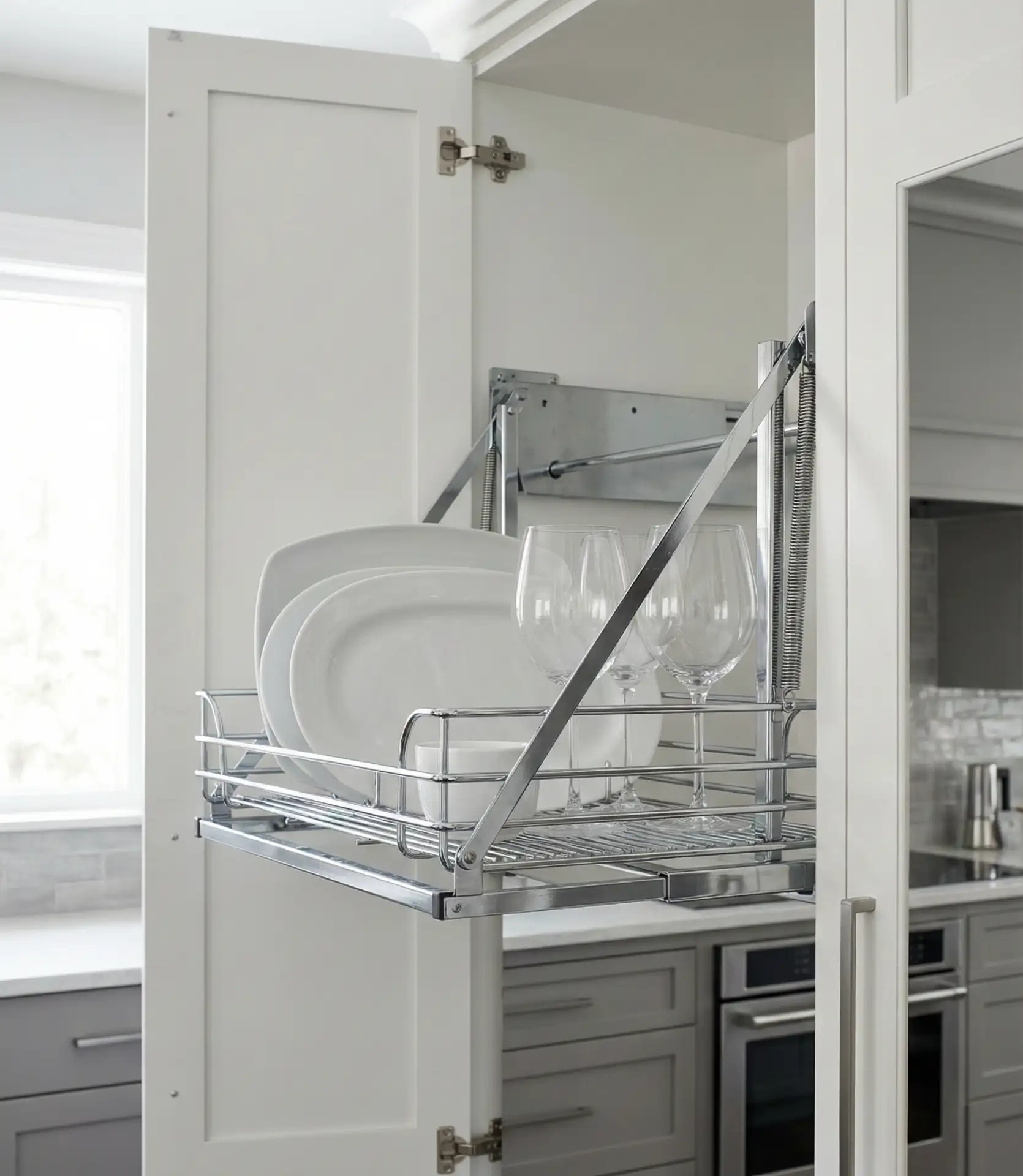 Pull-Down Shelving for High Cabinets 2