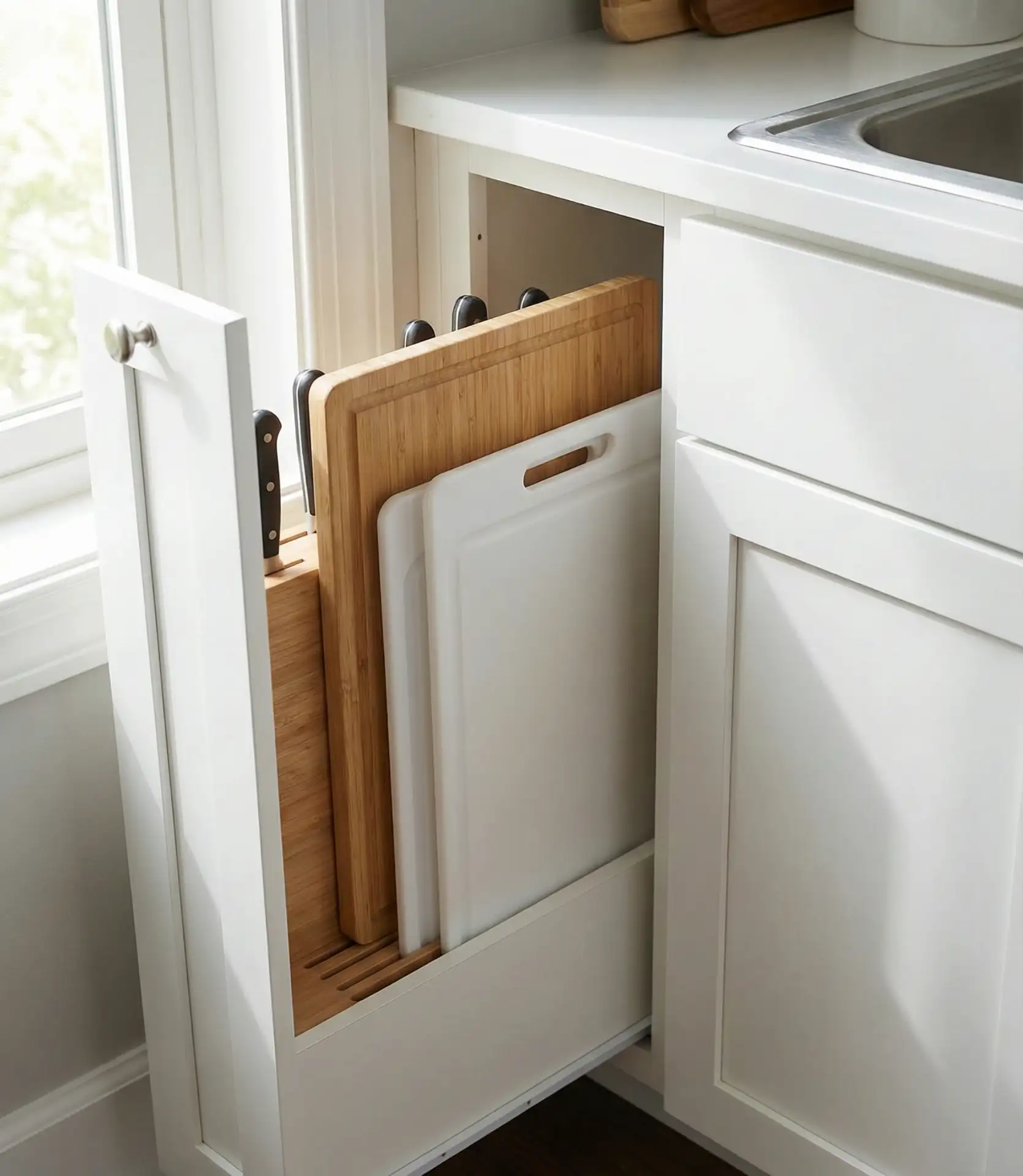 Pull-Out Cutting Board and Prep Surface Storage 1