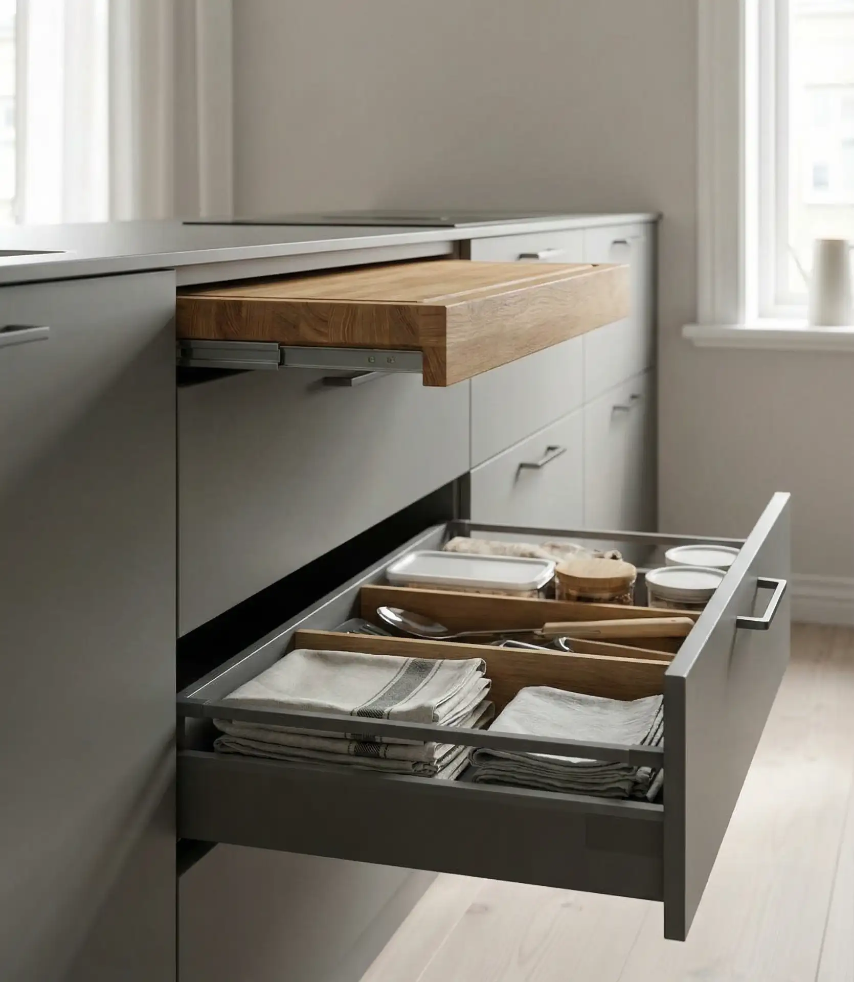 Pull-Out Cutting Board and Prep Surface Storage 2