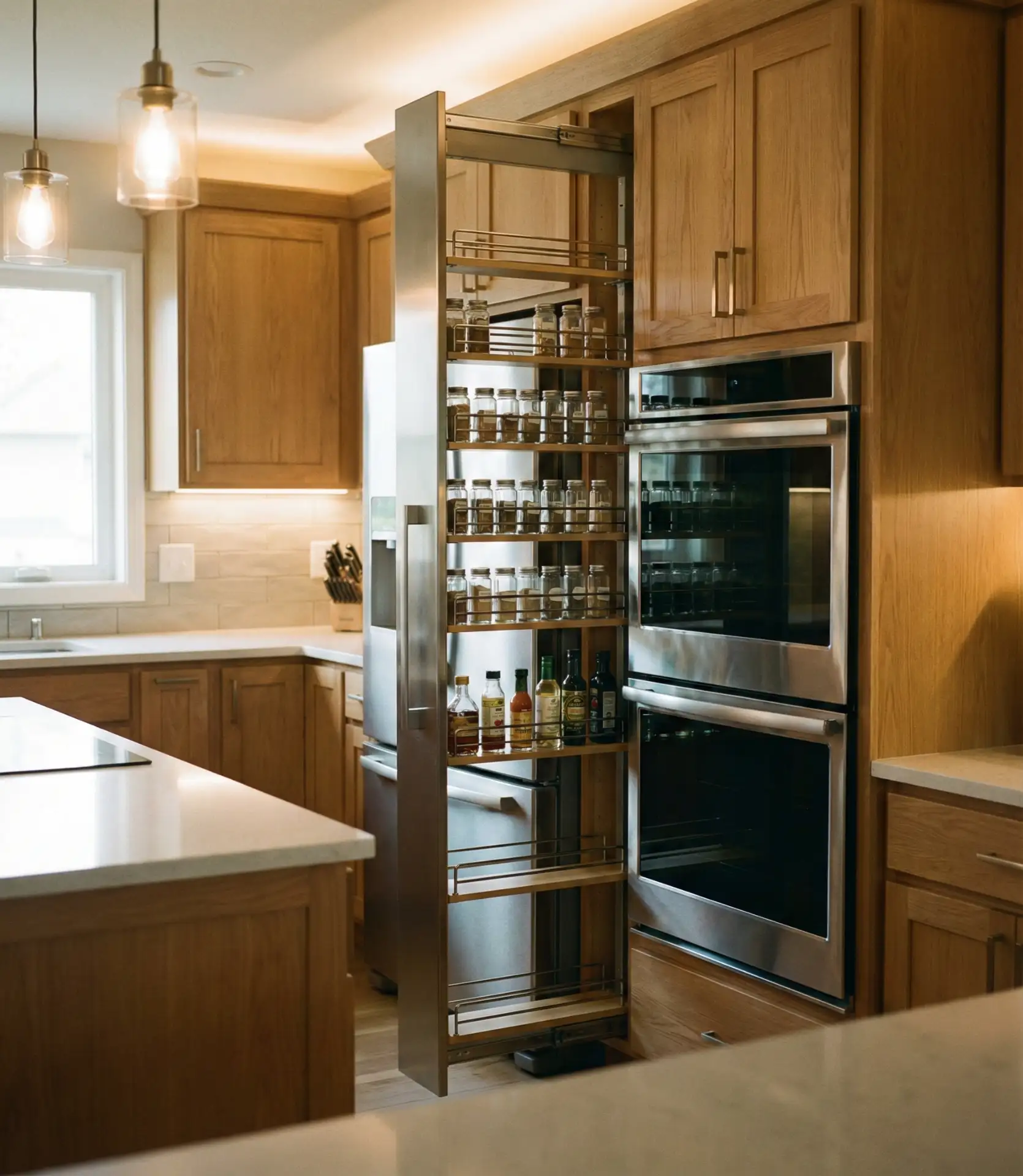 Pull-Out Pantry Between Appliances 2