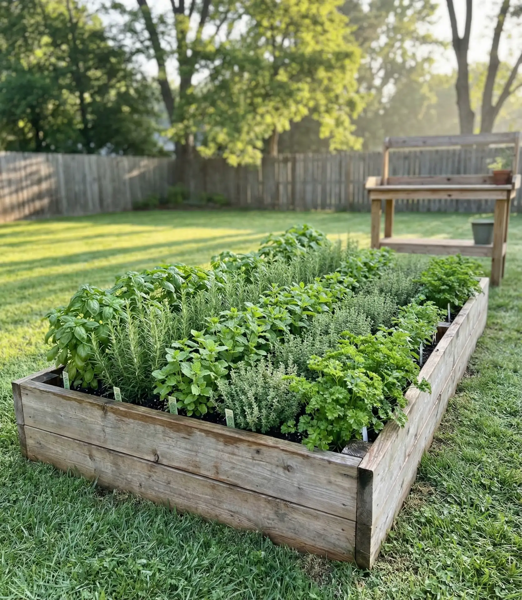 Raised Cedar Beds in Outdoor Backyards 1