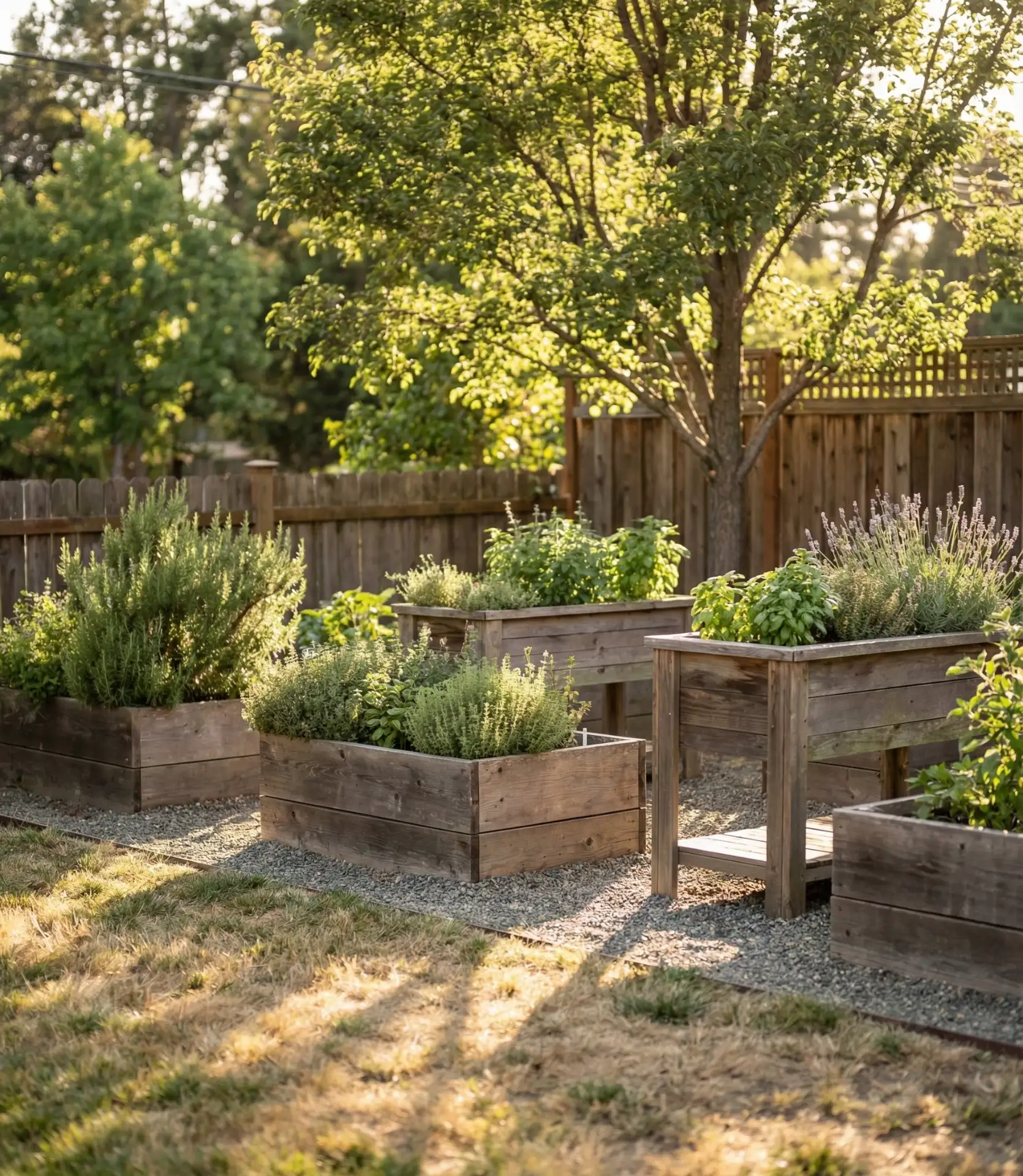 Raised Cedar Beds in Outdoor Backyards 2