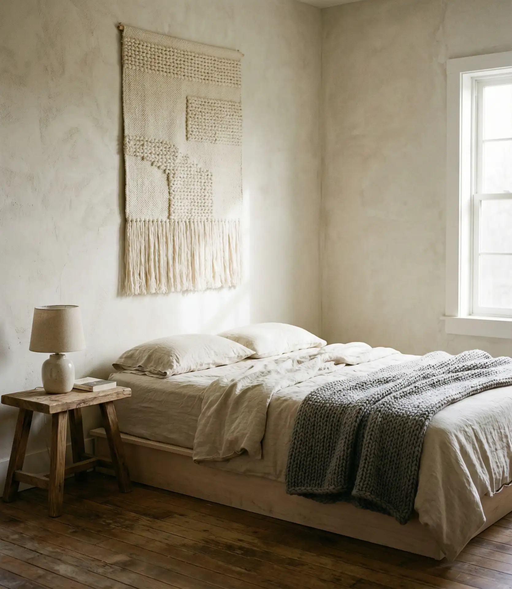 Ranch Style Bedroom with Woven Wall Hangings 2