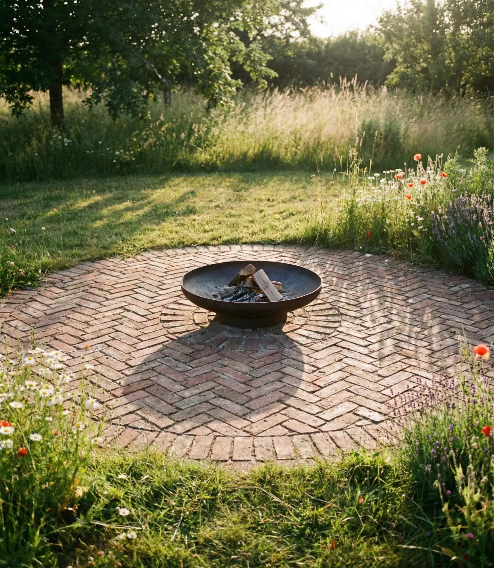 Reclaimed Brick Circle on Grass 1