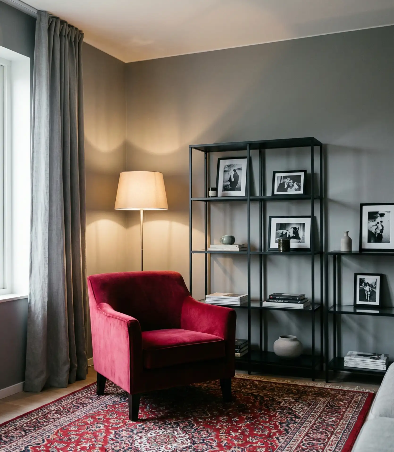 Red and Black with Grey Foundation 1