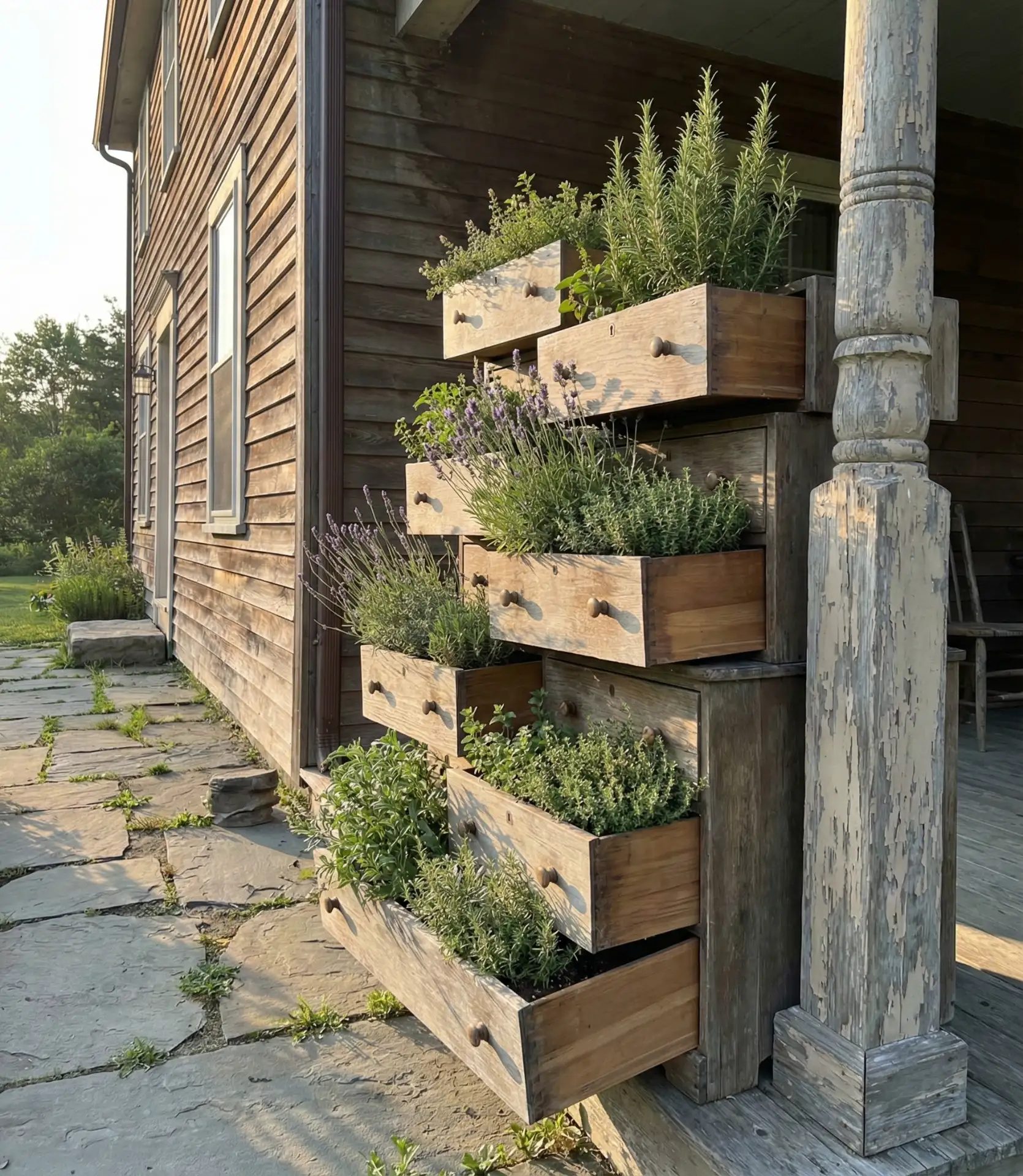 Repurposed Dresser Drawers for the Porch 2