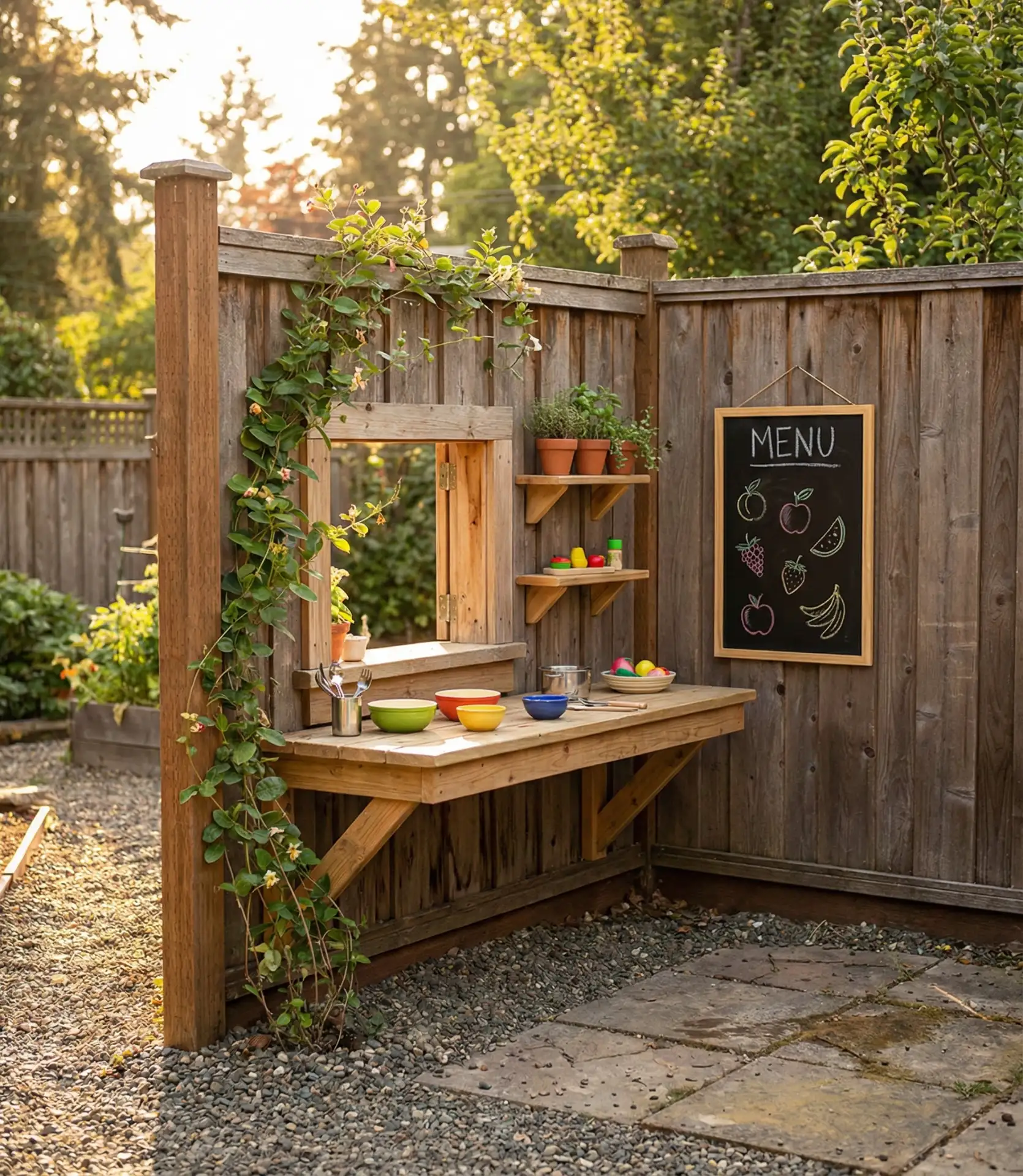Restaurant-Style Service Window Play Kitchen 1