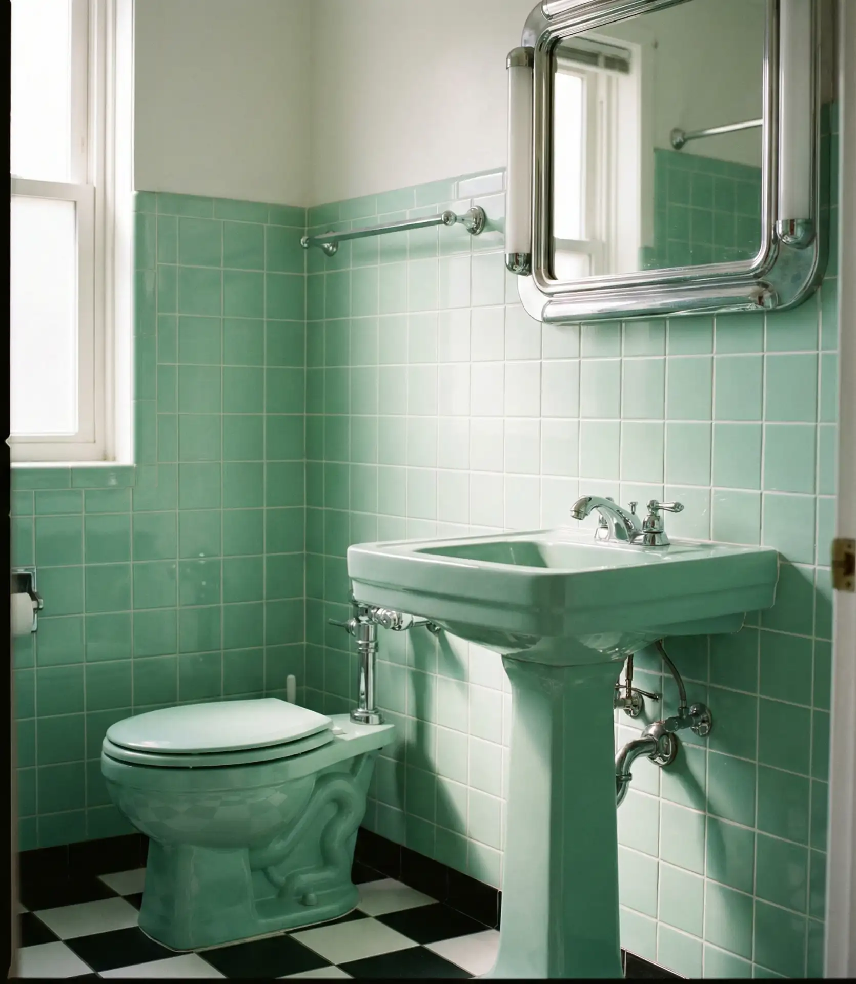 Retro Mint Green Bathroom Suite 1