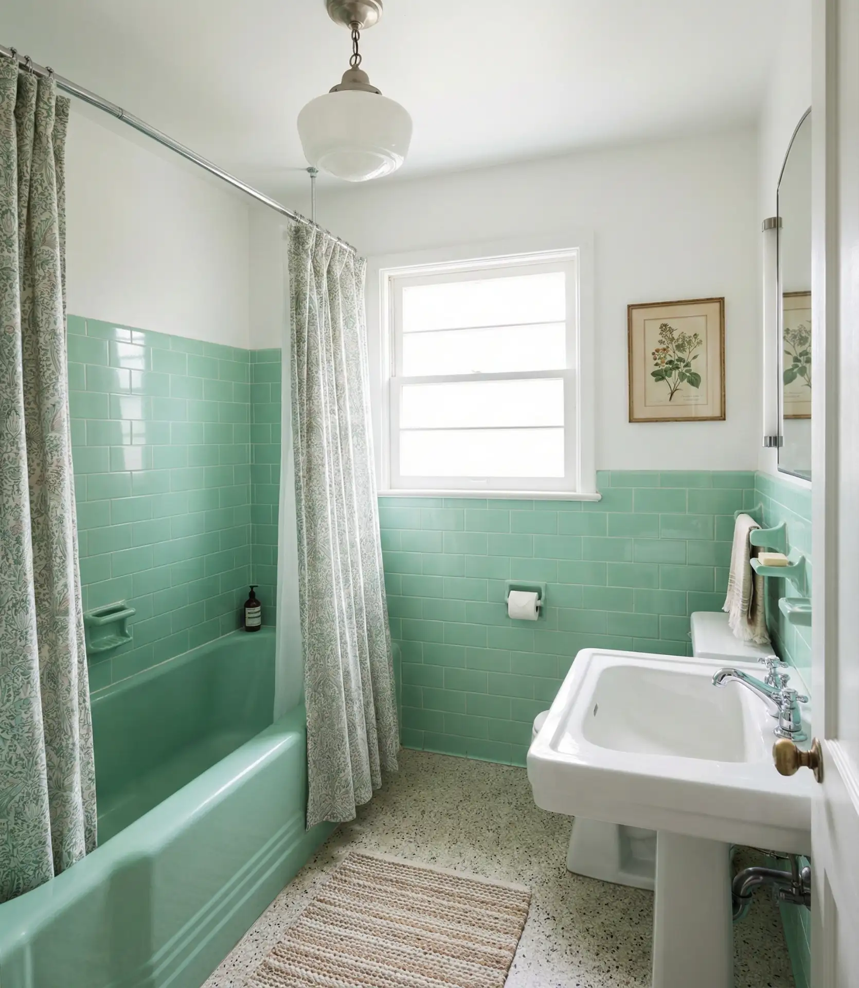 Retro Mint Green Bathroom Suite 2