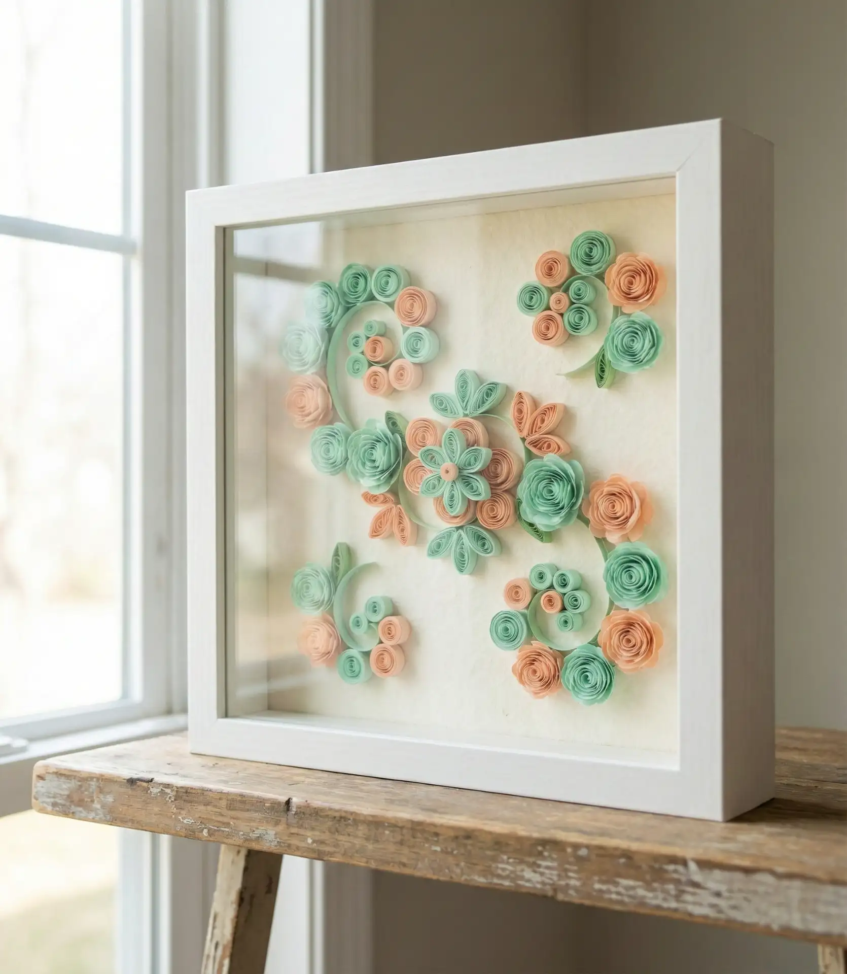 Rolled Paper Flower Art Display 2