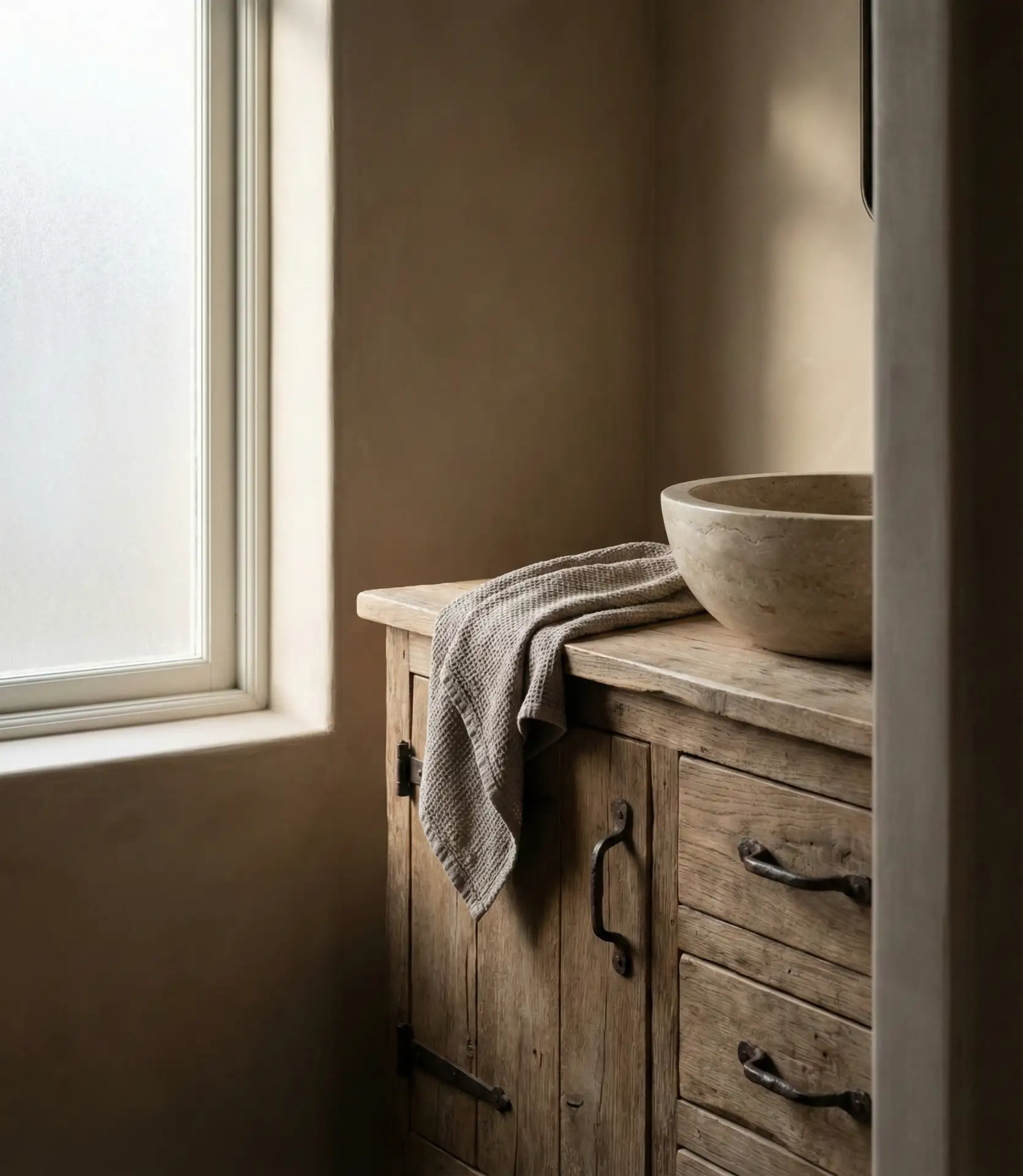 Rustic Bathroom with Reclaimed Wood Vanity 1