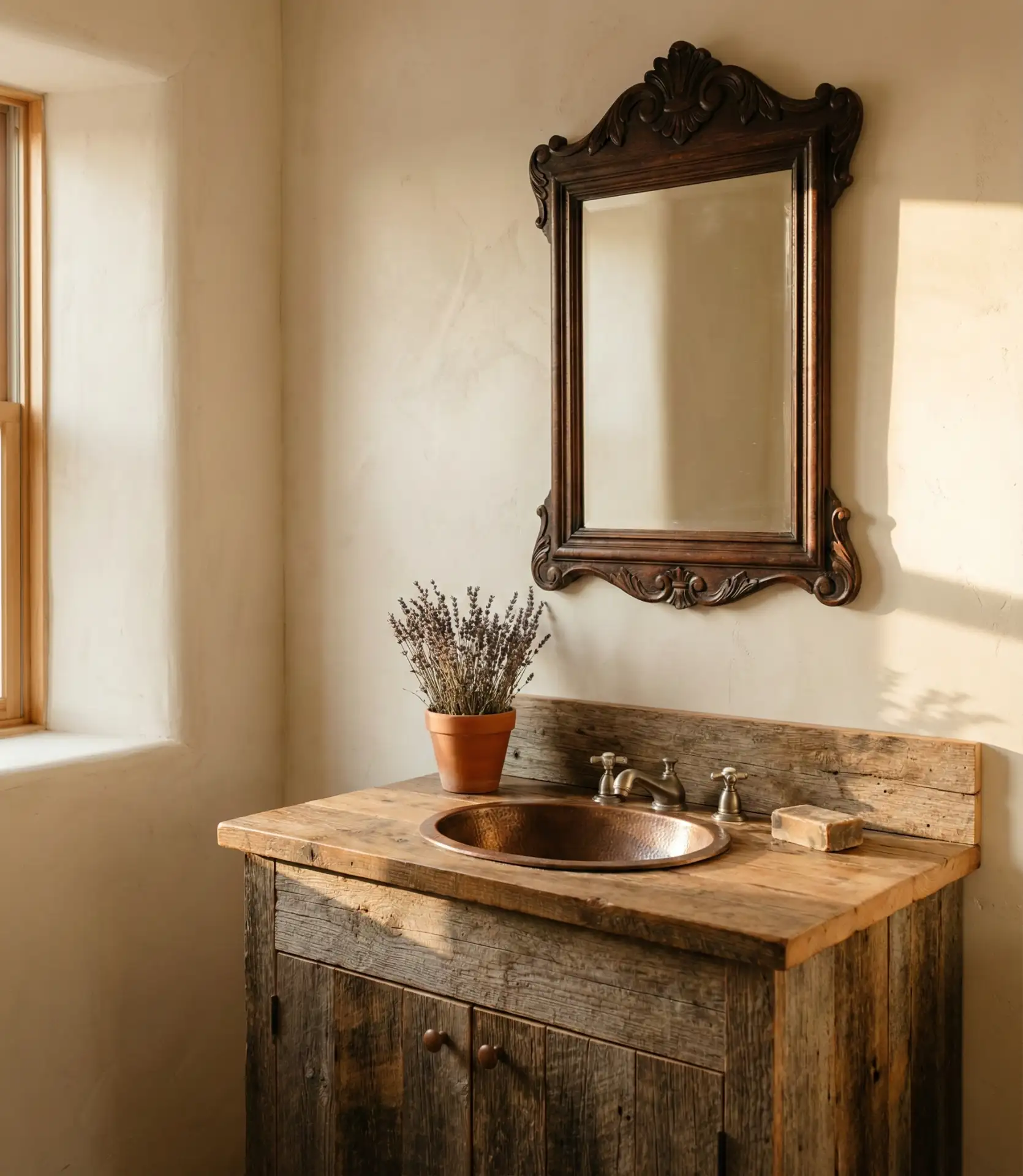Rustic Bathroom with Reclaimed Wood Vanity 2