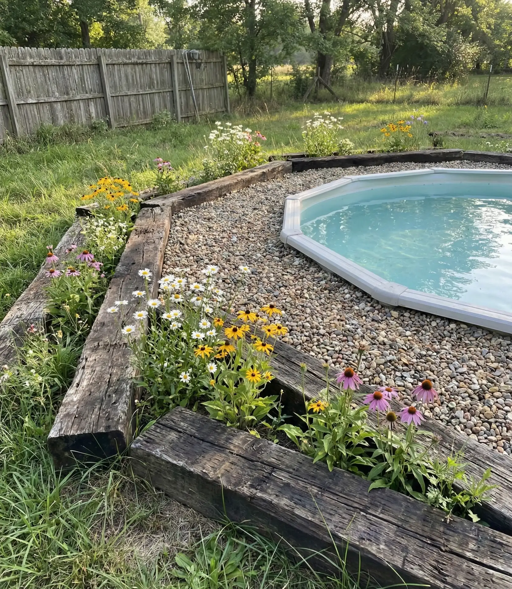 Rustic Railroad Ties Border 2