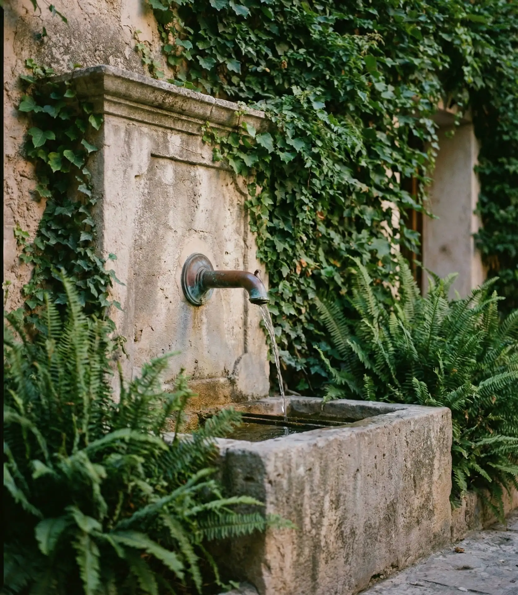 Rustic Stone Wall Fountain 1