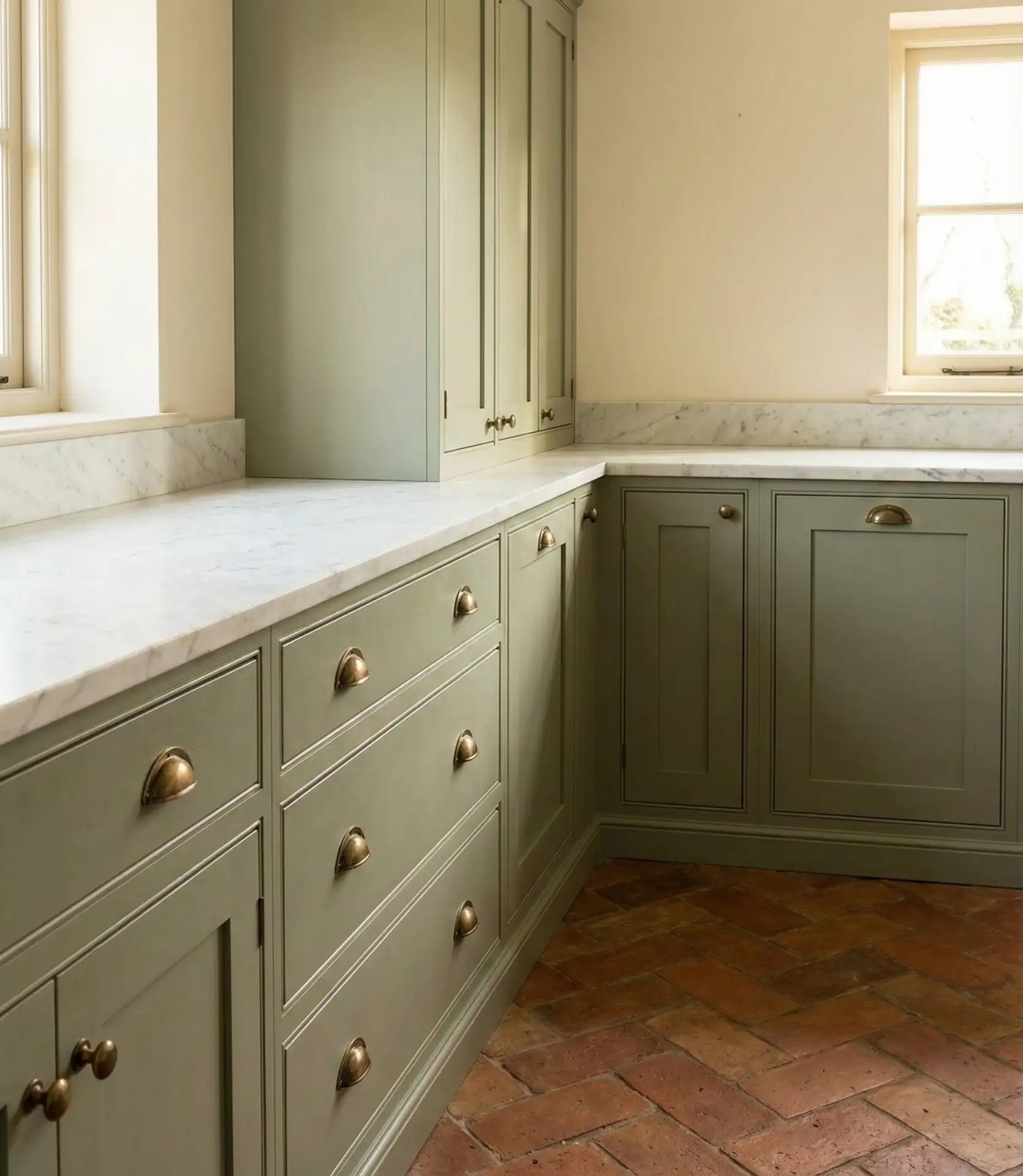 Sage Green Cabinets with a Smart Color Scheme 1