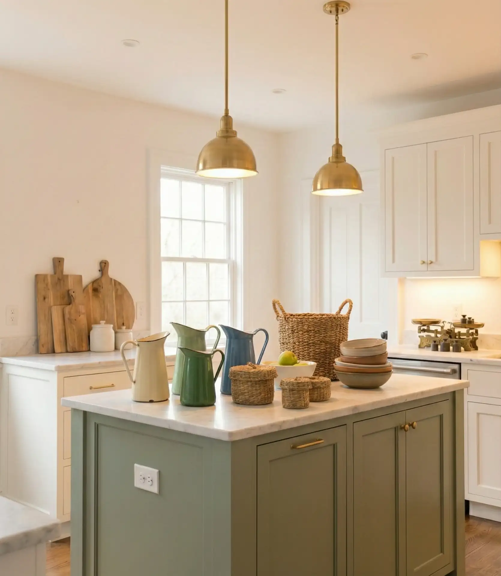 Sage Green Farmhouse Kitchen with Vintage Accessories 2