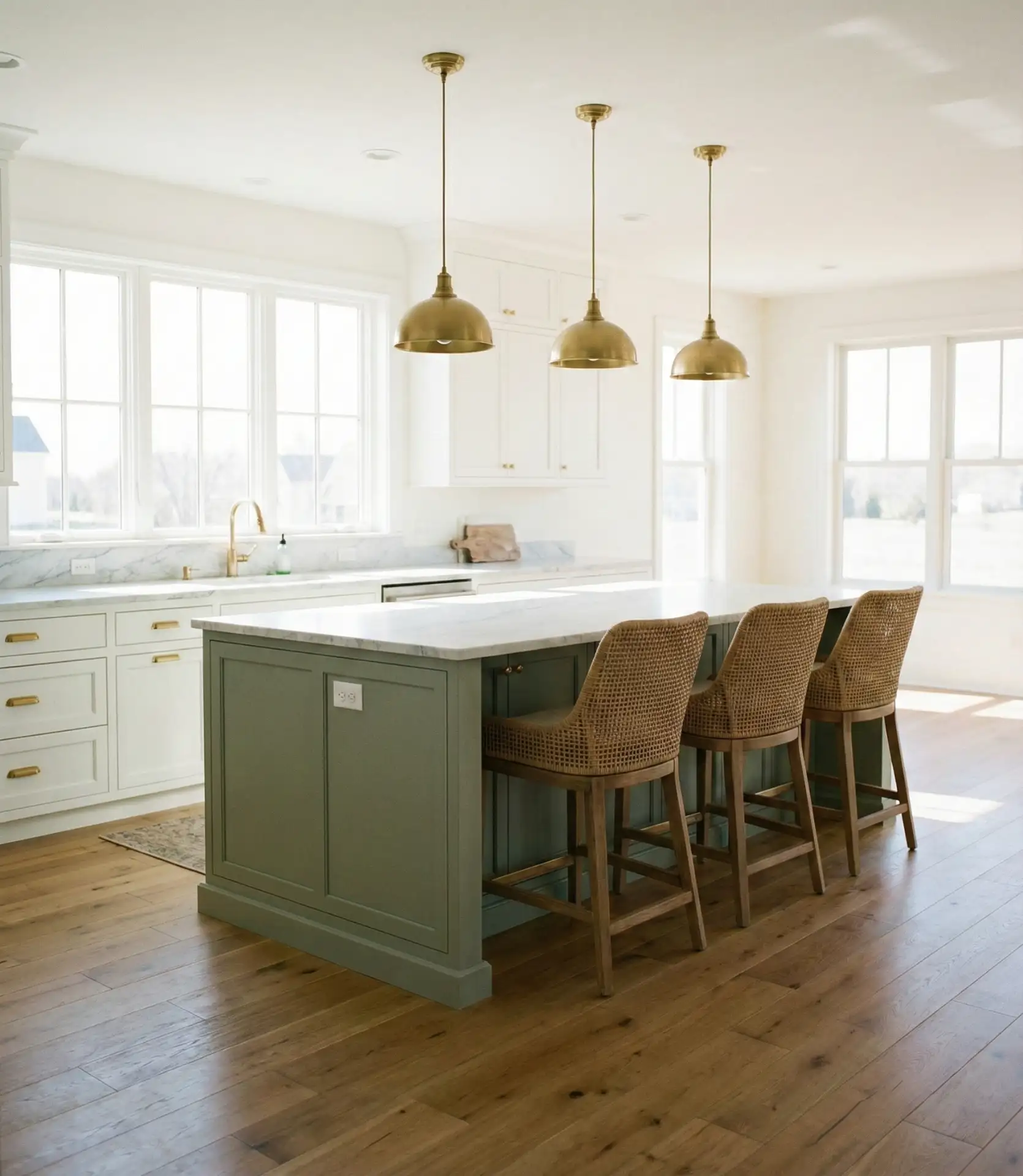 Sage Green Kitchen Island Focal Point 1