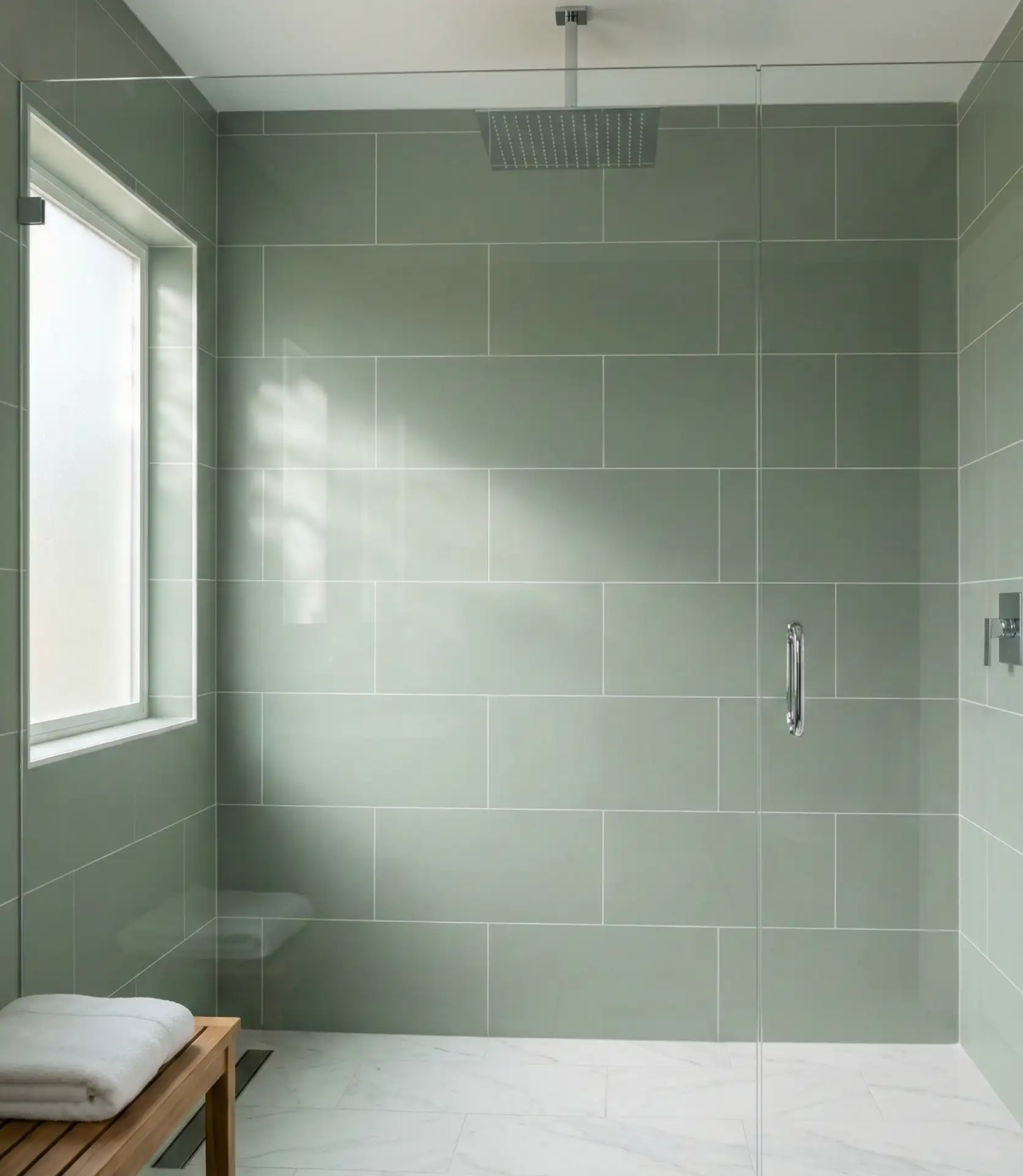 Sage Green Large Format Wall Tile 2