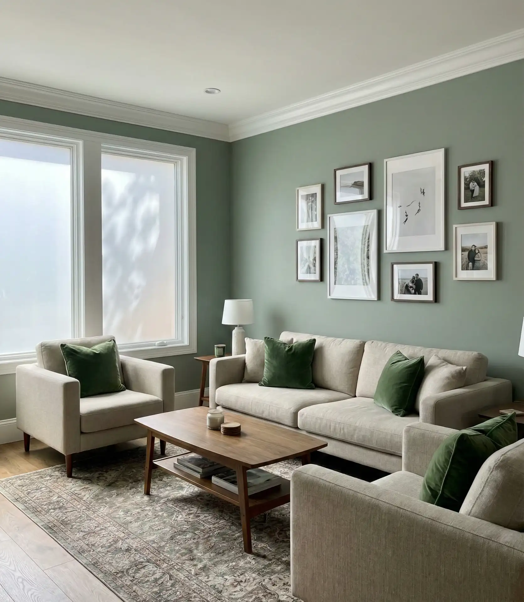 Sage Green and White Contrast 1