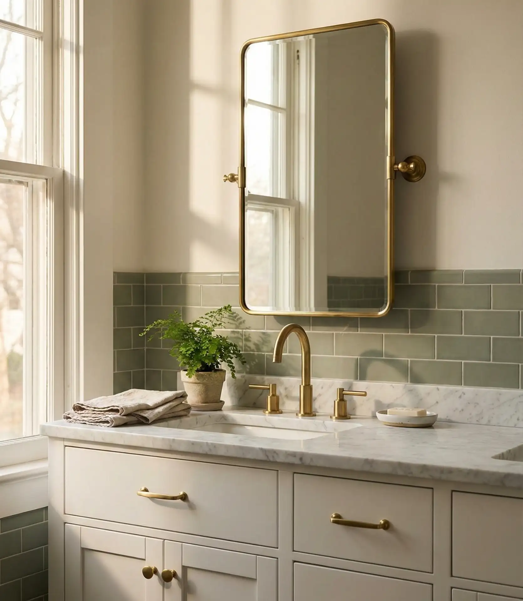 Sage Green with Brass Accents 1