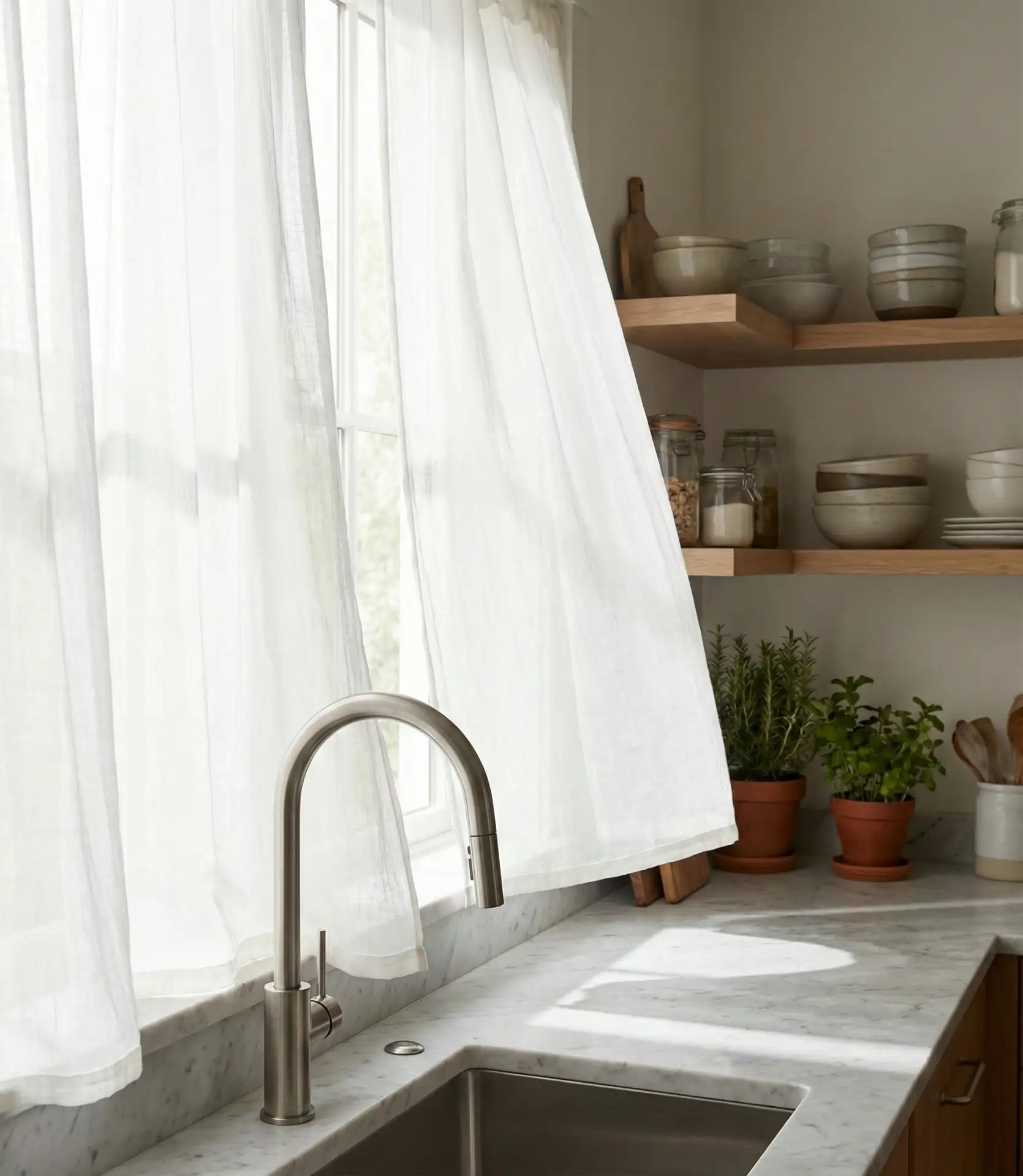 Sheer White Panels for Maximum Light 1