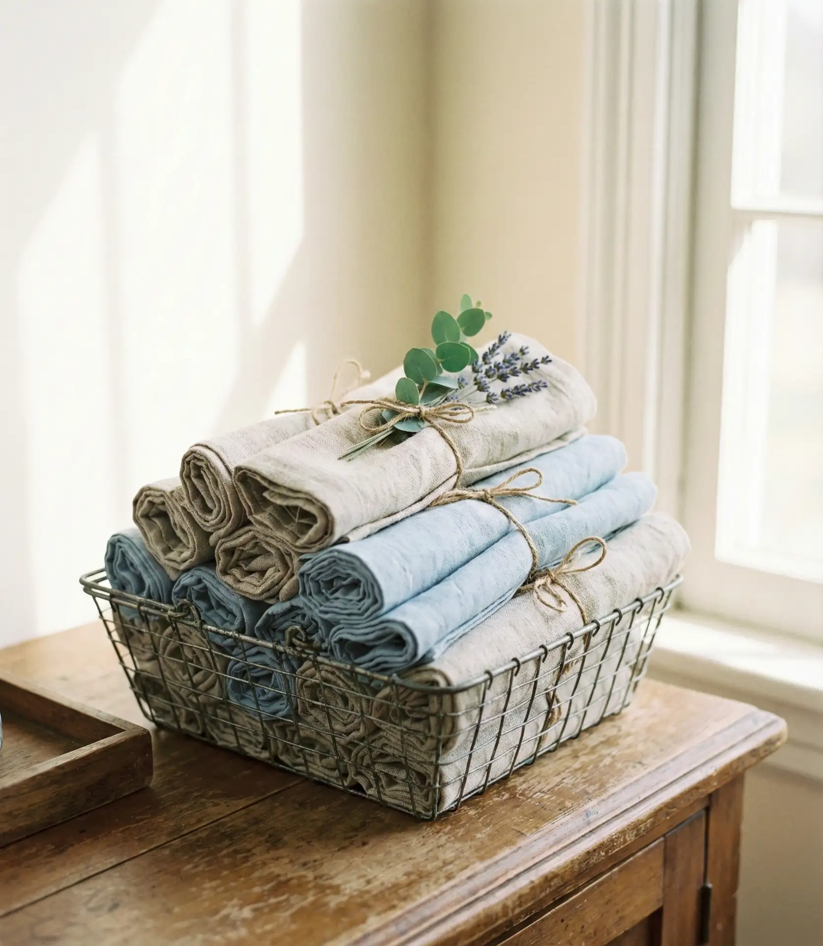 Simple Linen Napkin and Flatware Station 2