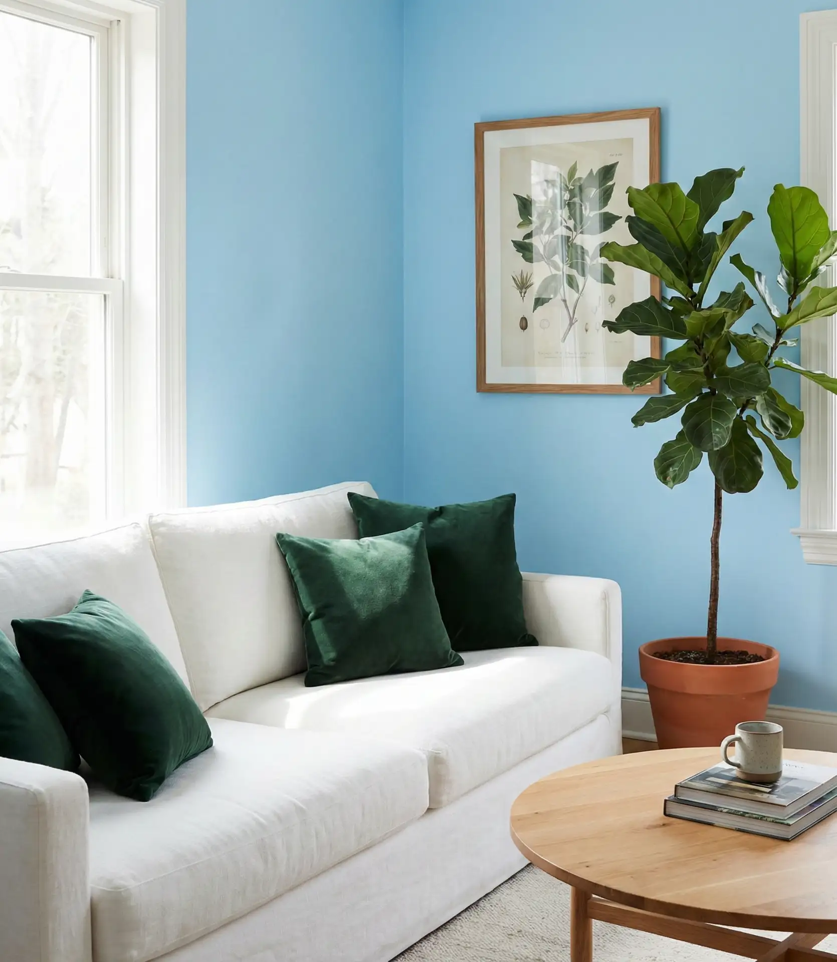 Sky Blue with Green and Botanical Accents 1