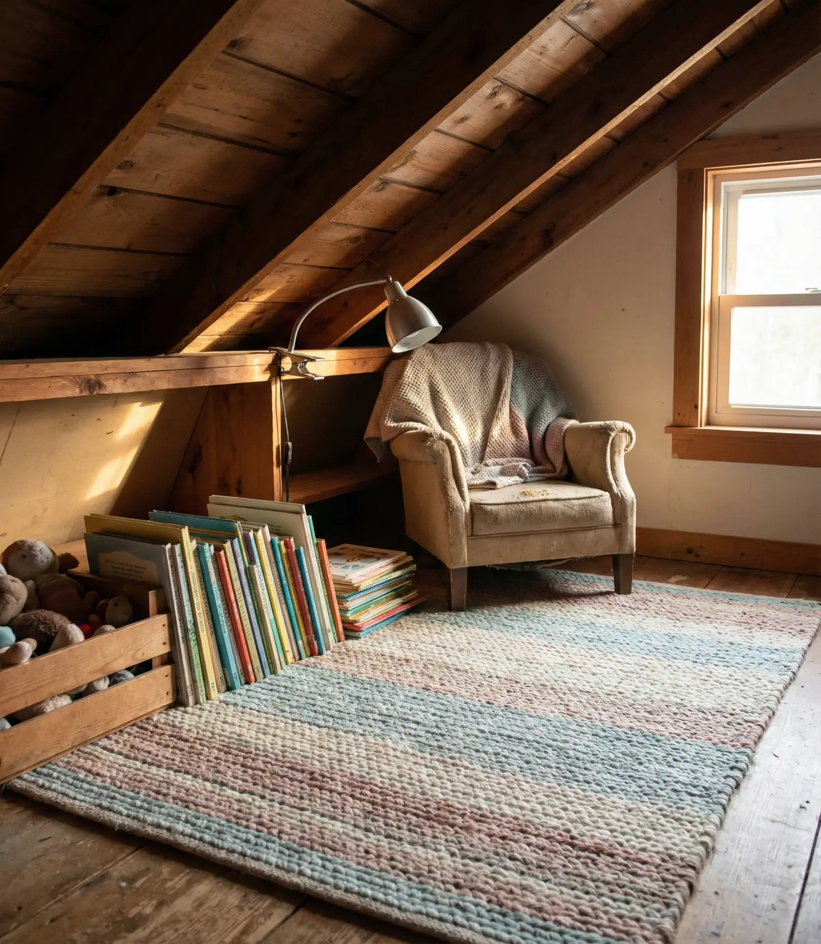 Slanted Ceiling Reading Nook for Kids 2