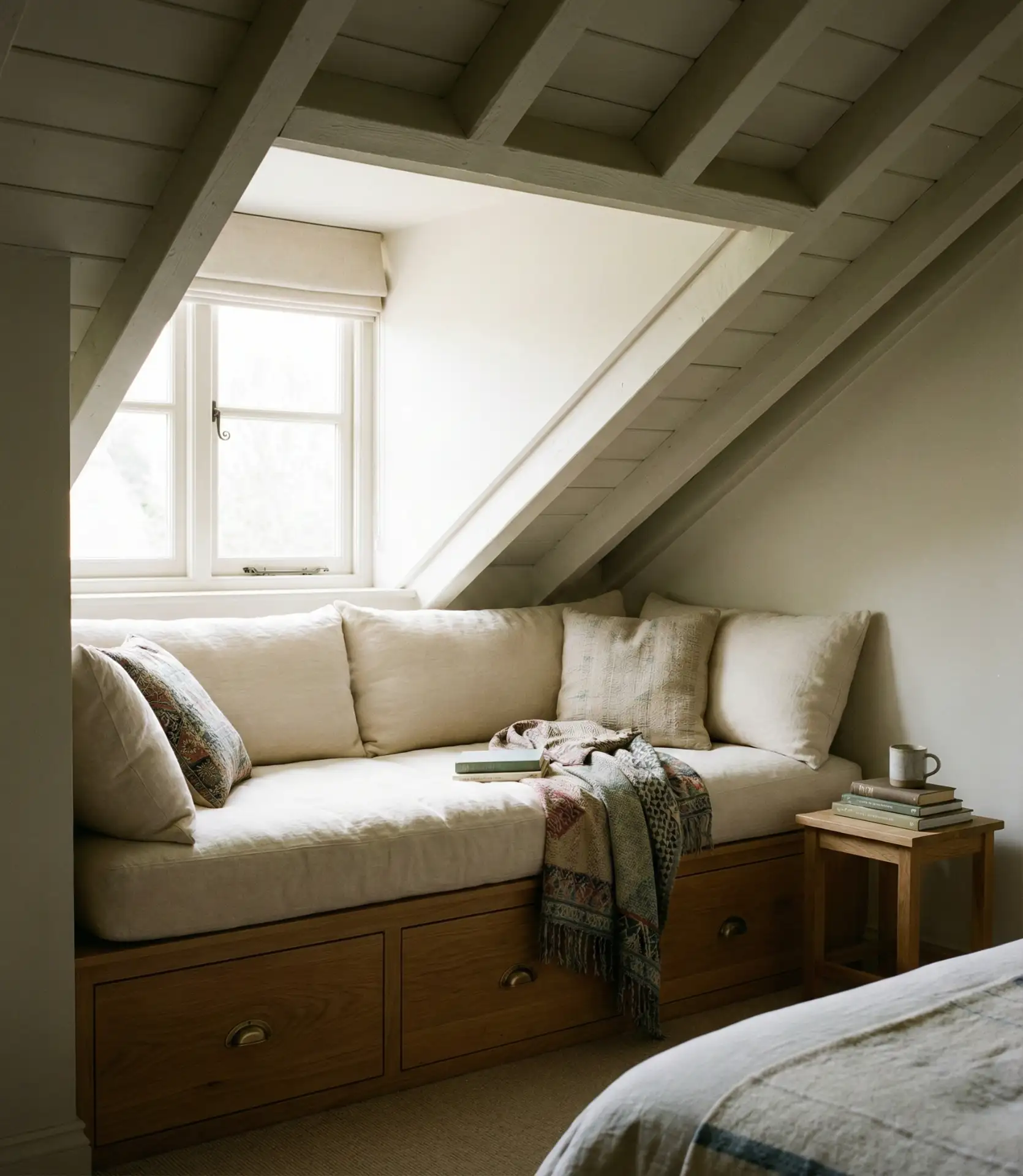 Slanted Ceiling with Built-In Window Seat 2