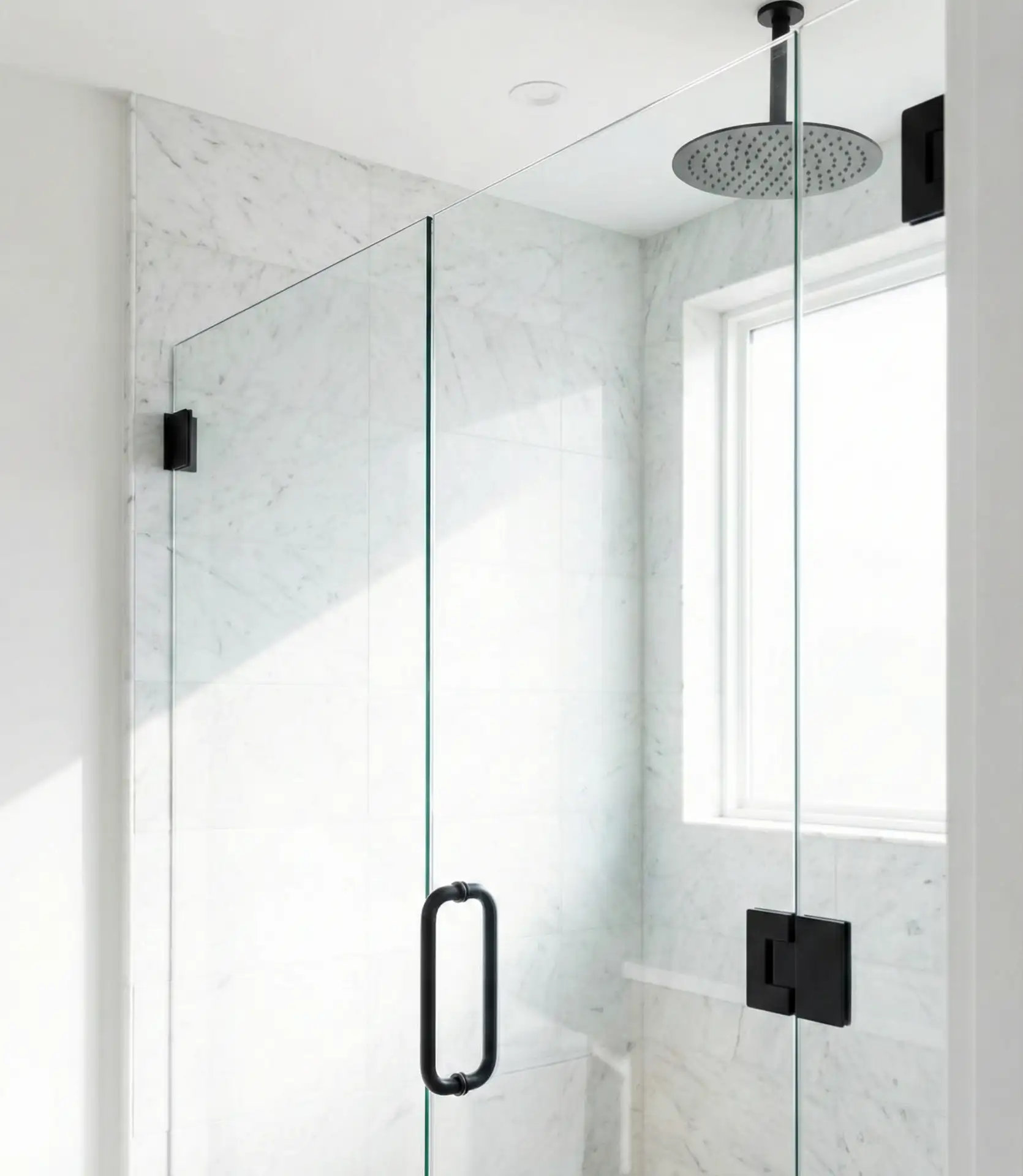 Sleek Glass Shower Enclosure with Black Frame 2