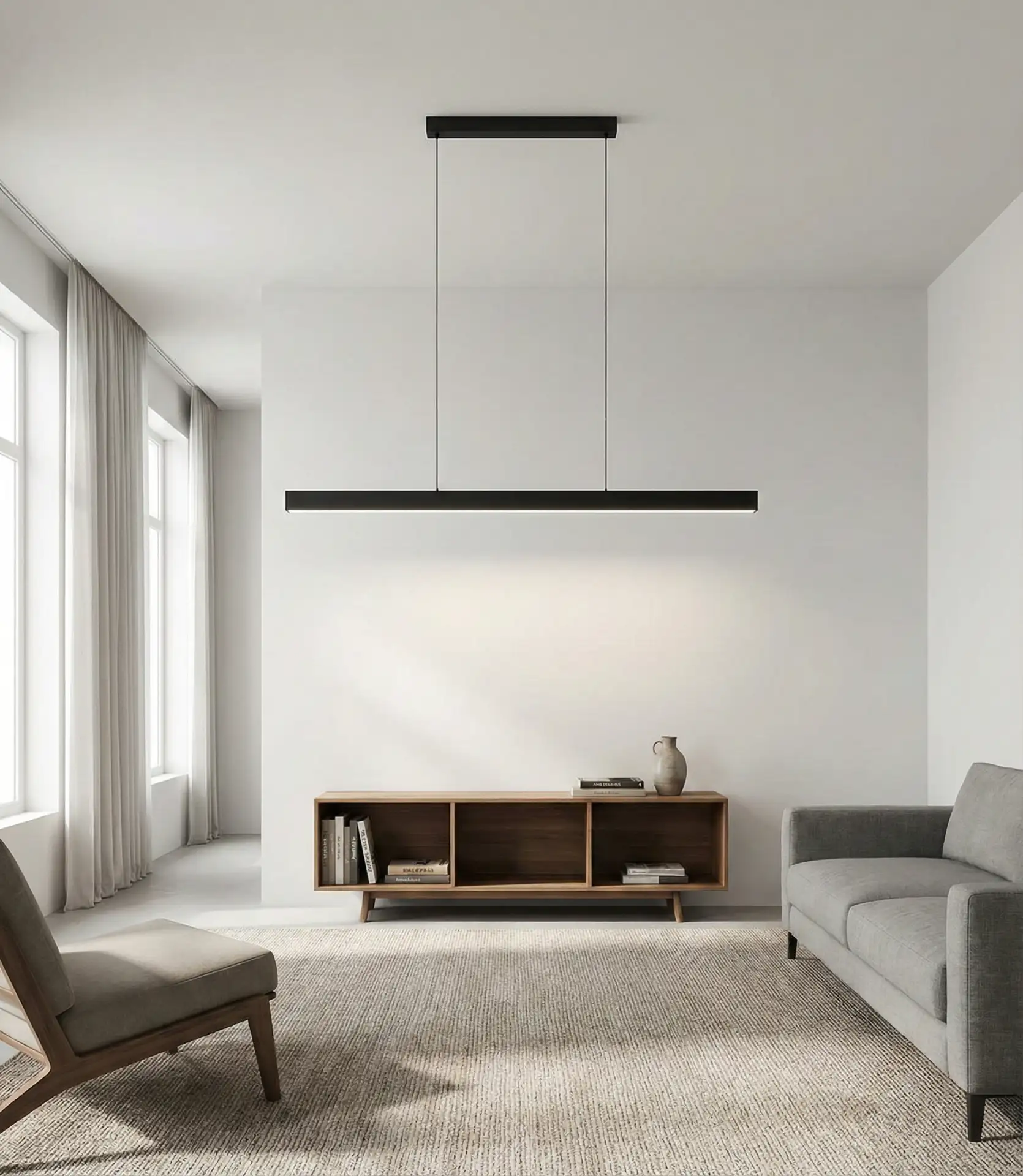 Sleek Linear Suspension for Modern Dining Zones 2