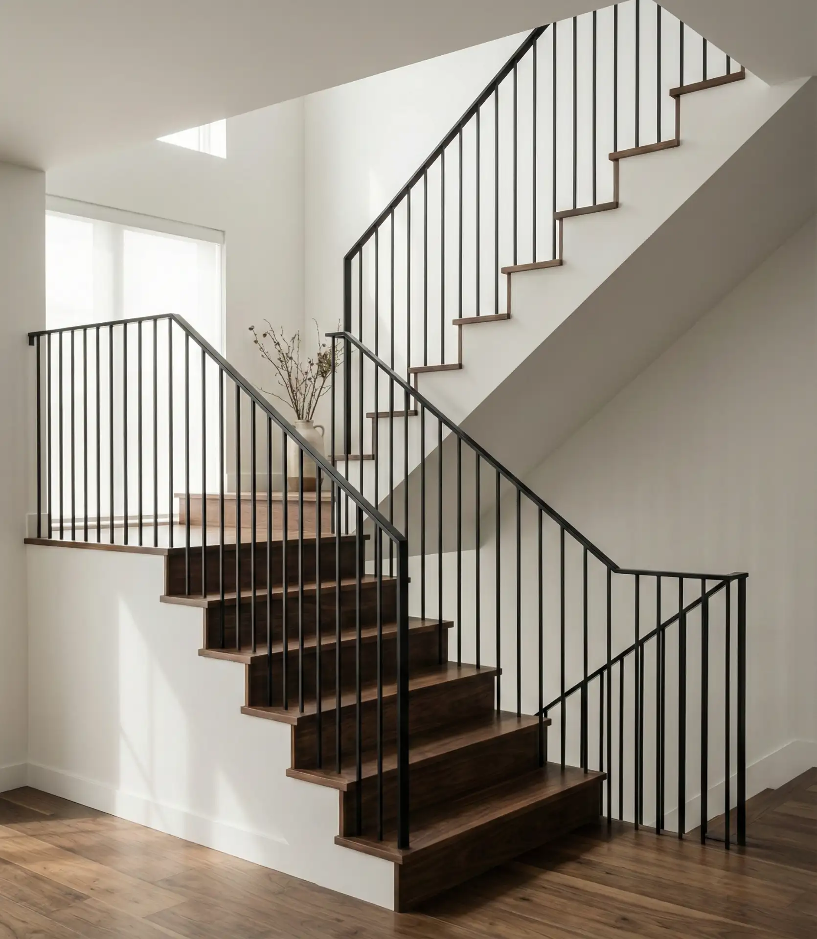 Sleek Metal Balusters with Dark Accents 2