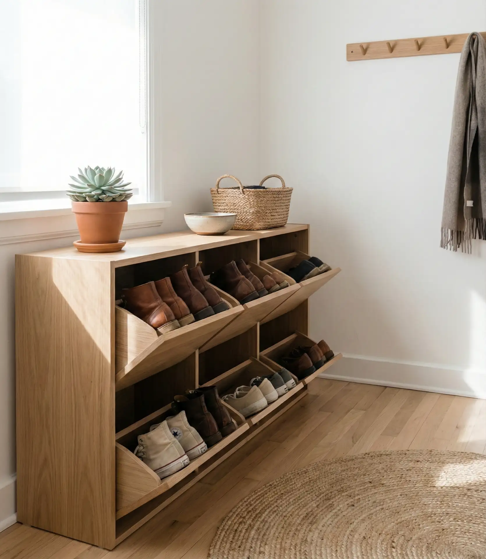 Slim Shoe Cabinet in the Entryway 2