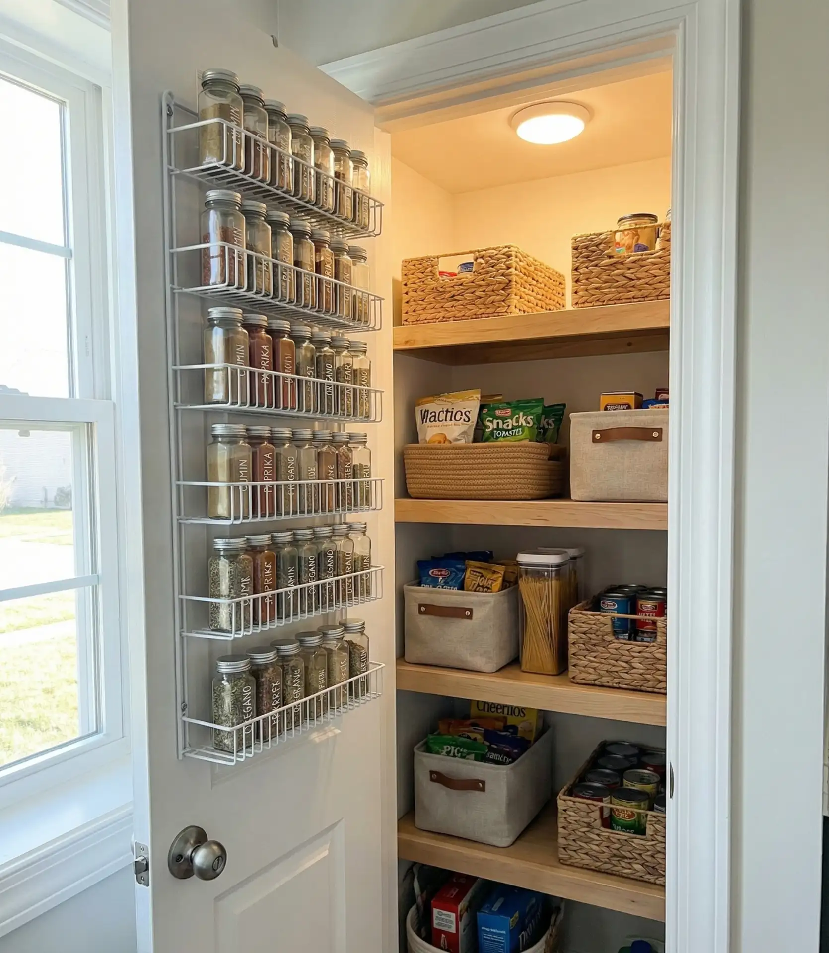 Small Closet Pantry with Door Racks 1