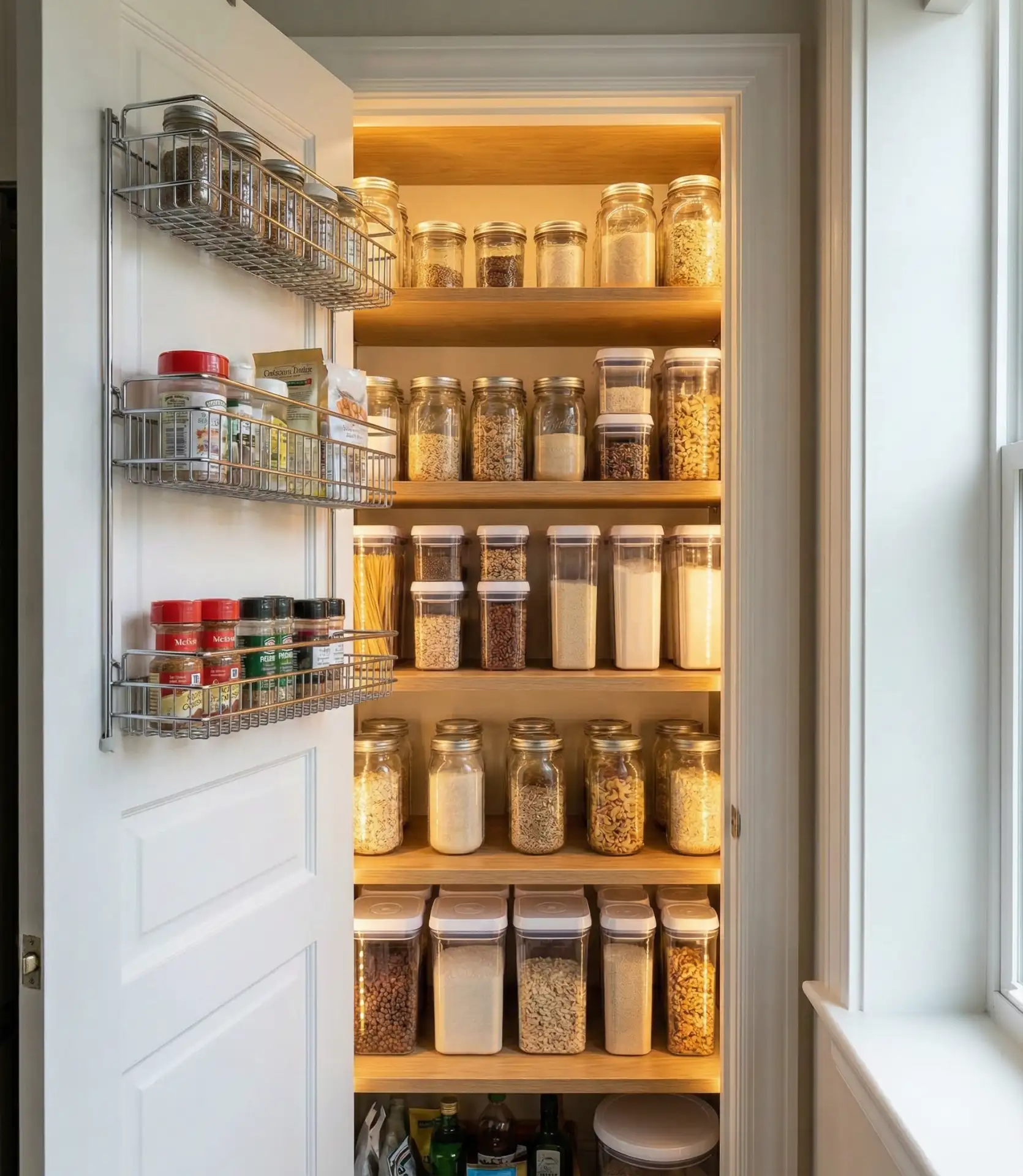 Small Closet Pantry with Door Racks 2