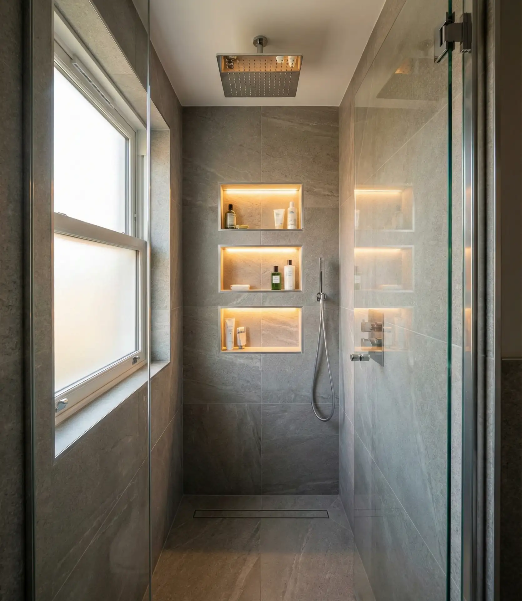 Small Master Bath Walk-In with Smart Storage 1