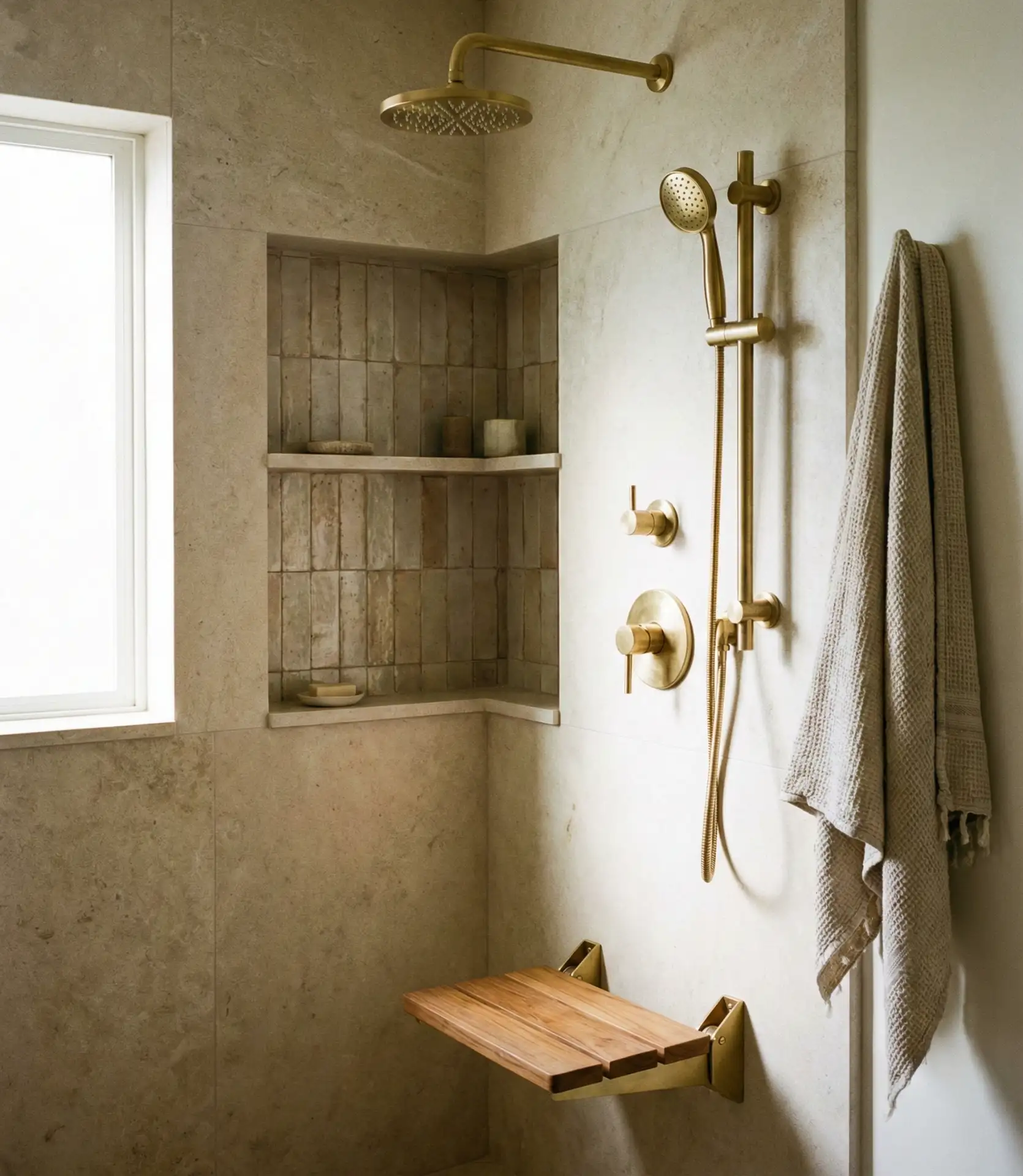 Small Master Bath Walk-In with Smart Storage 2