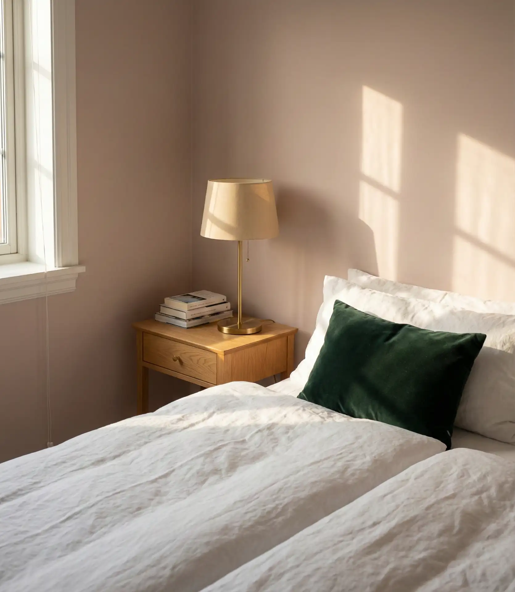 Soft Blush with Dark Green Accents 1