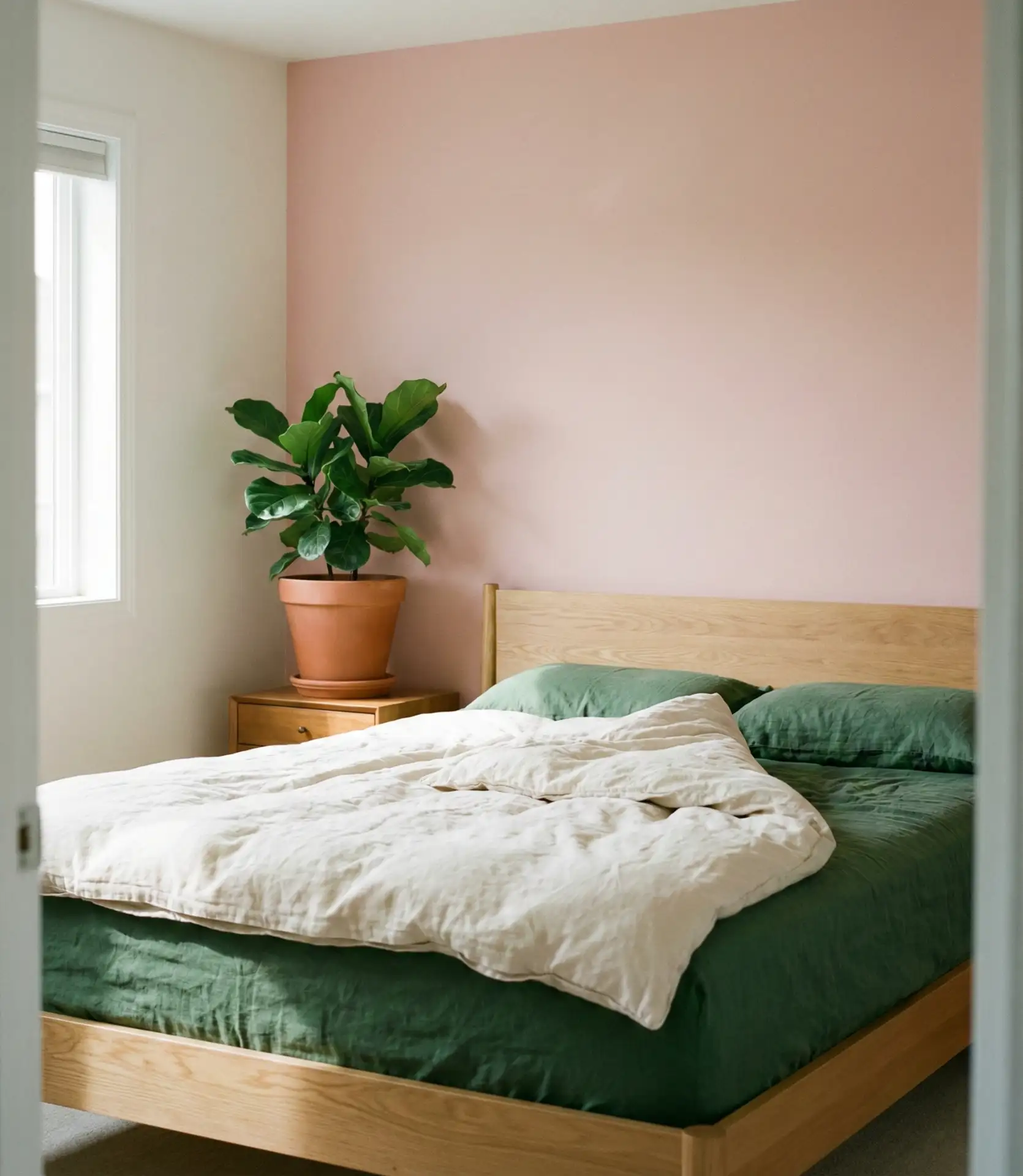 Soft Blush with Dark Green Accents 2