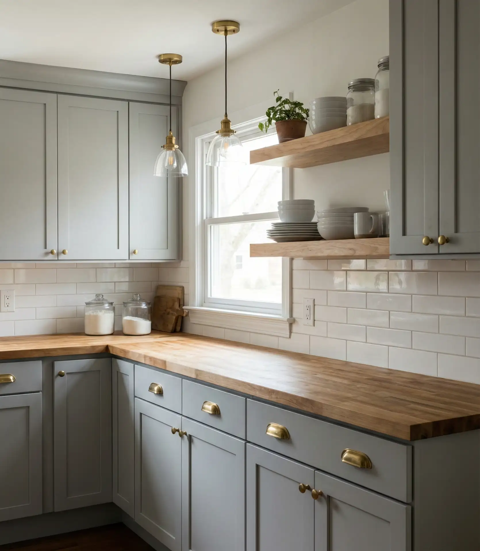 Soft Gray with Warm Wood and Brass 2